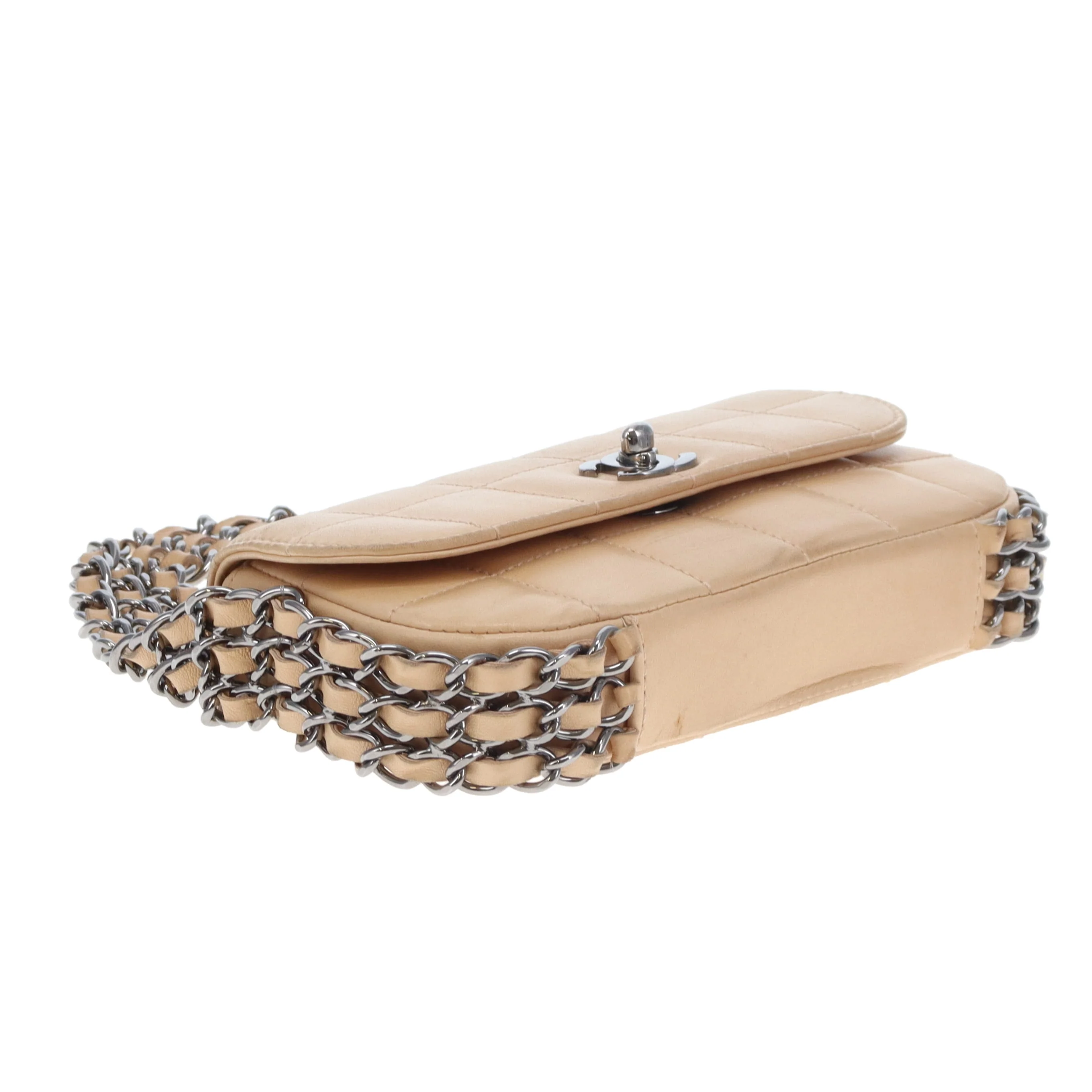 Chanel Triple Chain Choco Bar Mini Flap Beige GMHW 2004/05 - Image 9