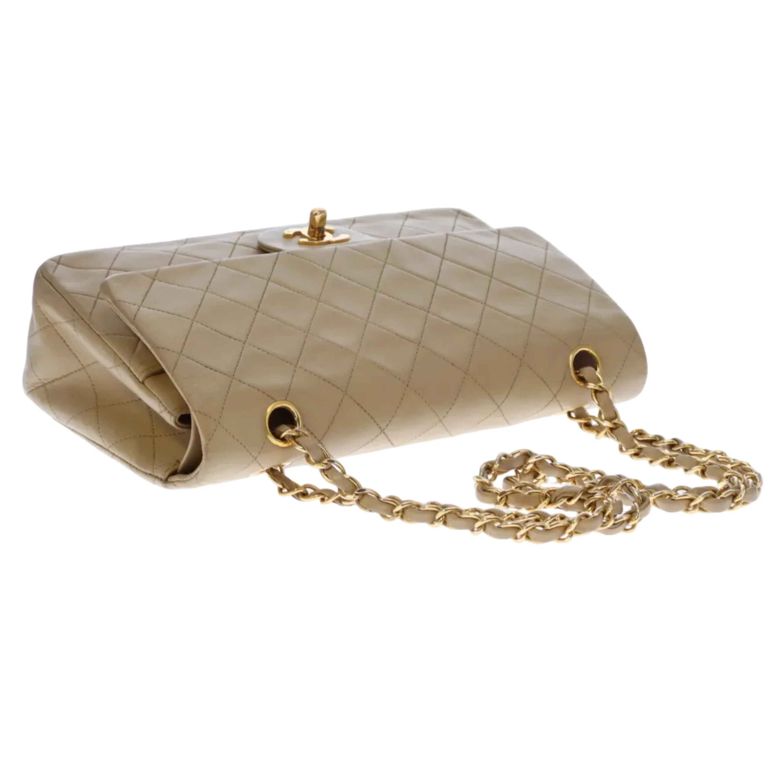 Chanel Classic Medium Double Flap Vintage Beige Lambskin GH (1991/94) - Image 13