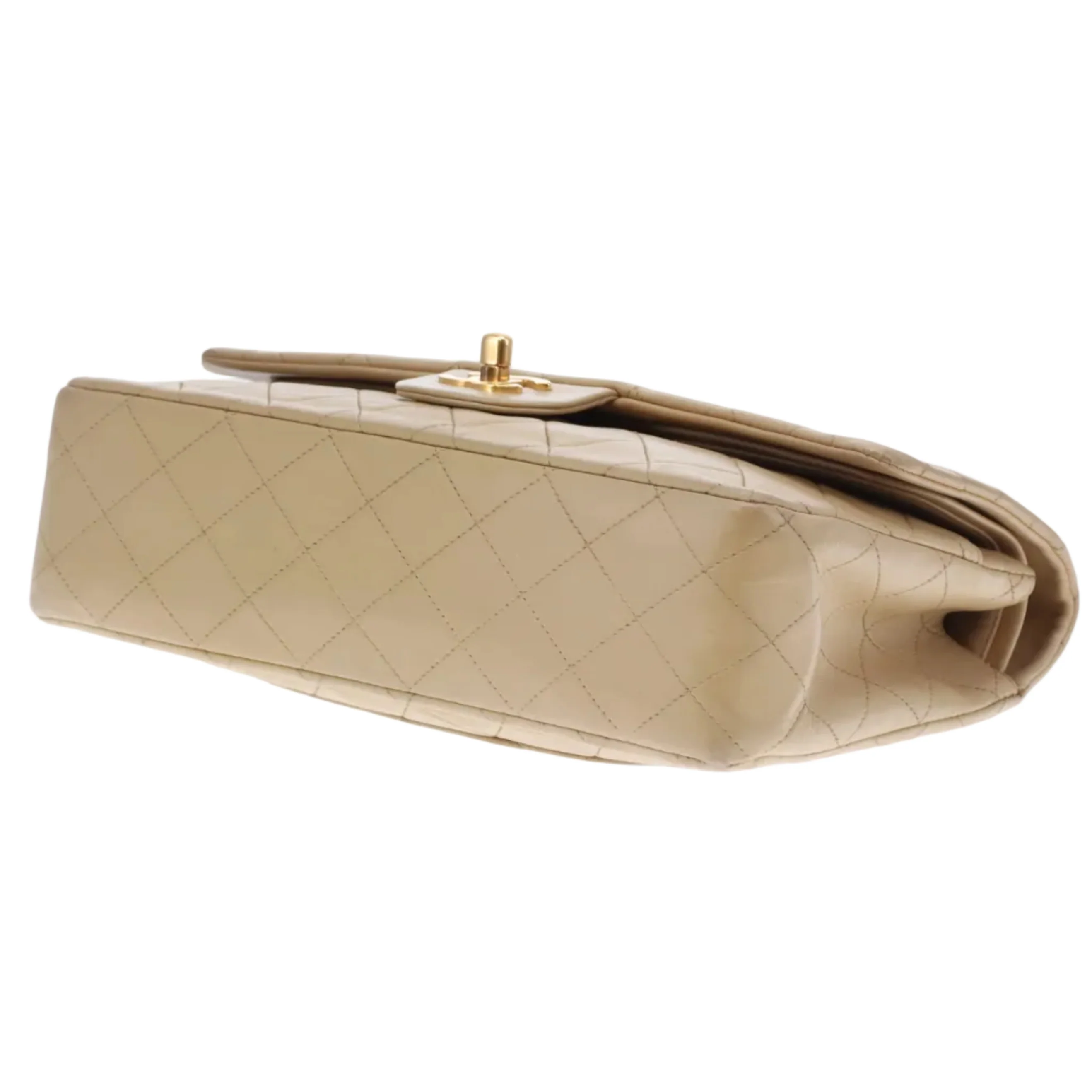 Chanel Classic Medium Double Flap Vintage Beige Lambskin GH (1991/94) - Image 14