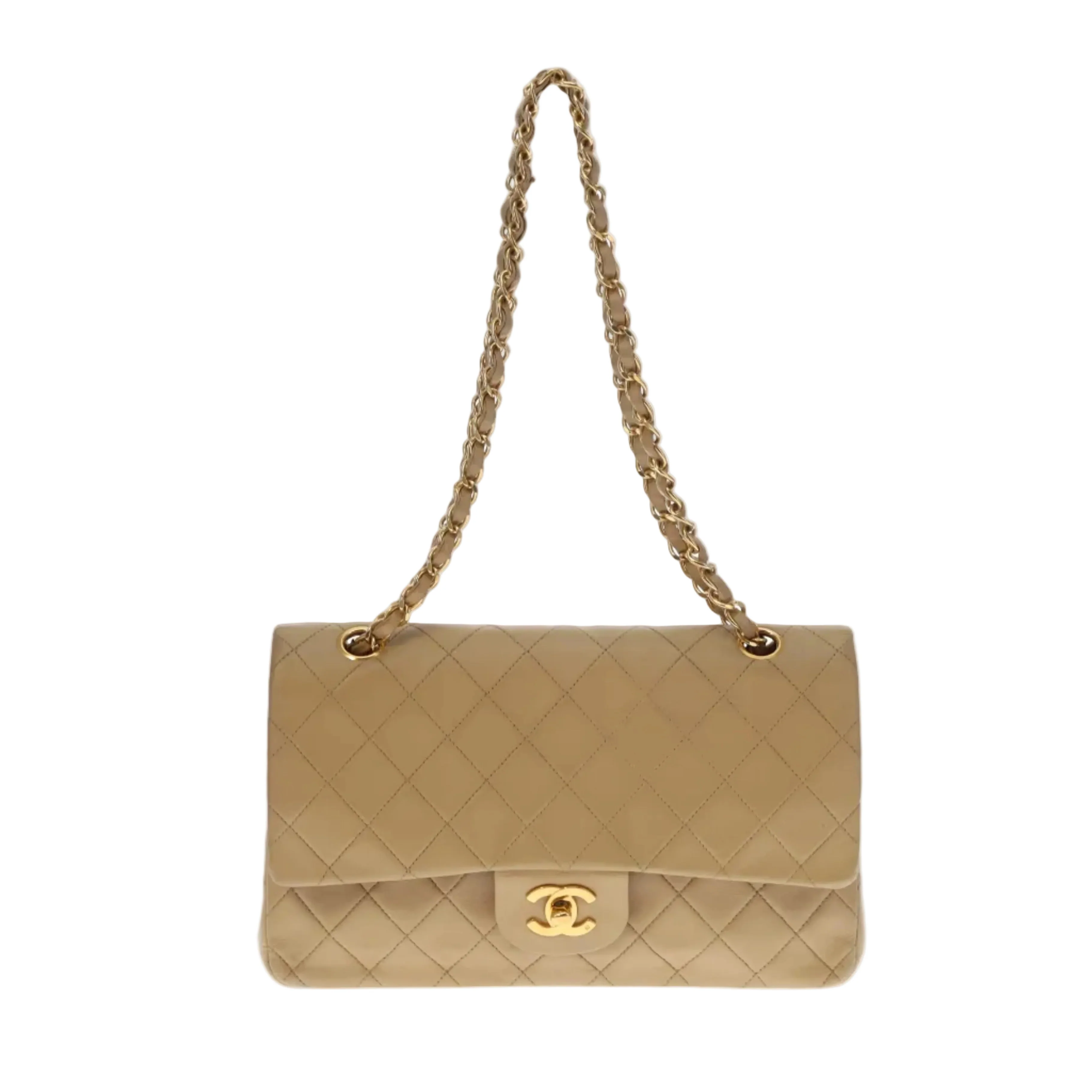 Chanel Classic Medium Double Flap Vintage Beige Lambskin GH (1991/94) - Image 4