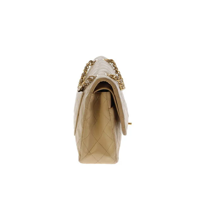 Chanel Classic Medium Double Flap Vintage Beige Lambskin GH (1991/94) - Image 8