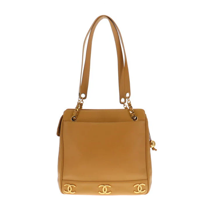 Chanel Vintage Caviar Gold CC Leather Chain Shoulder Bag 1994 - Image 6