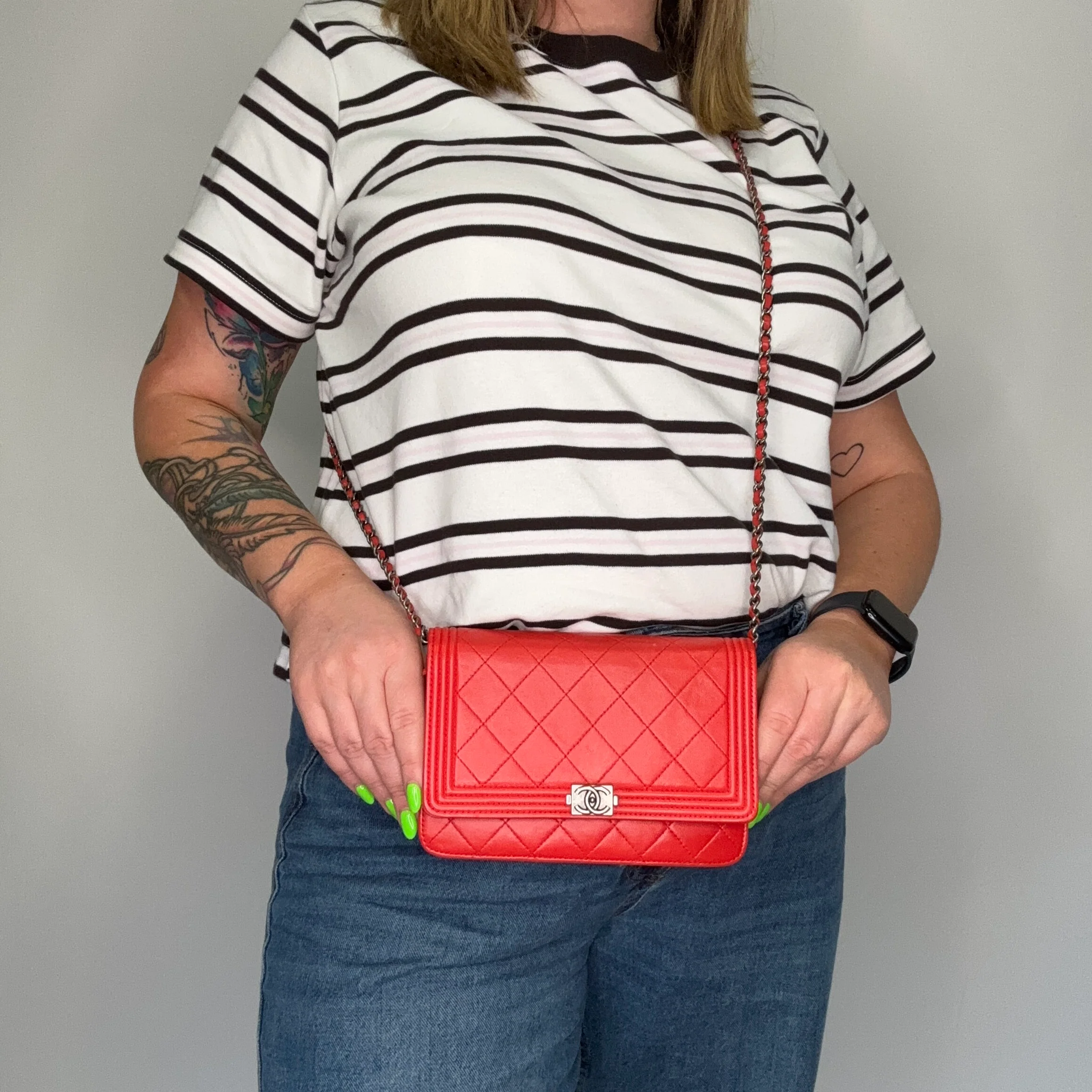 Chanel Wallet on Chain Boy Red 2014/15 - Image 2