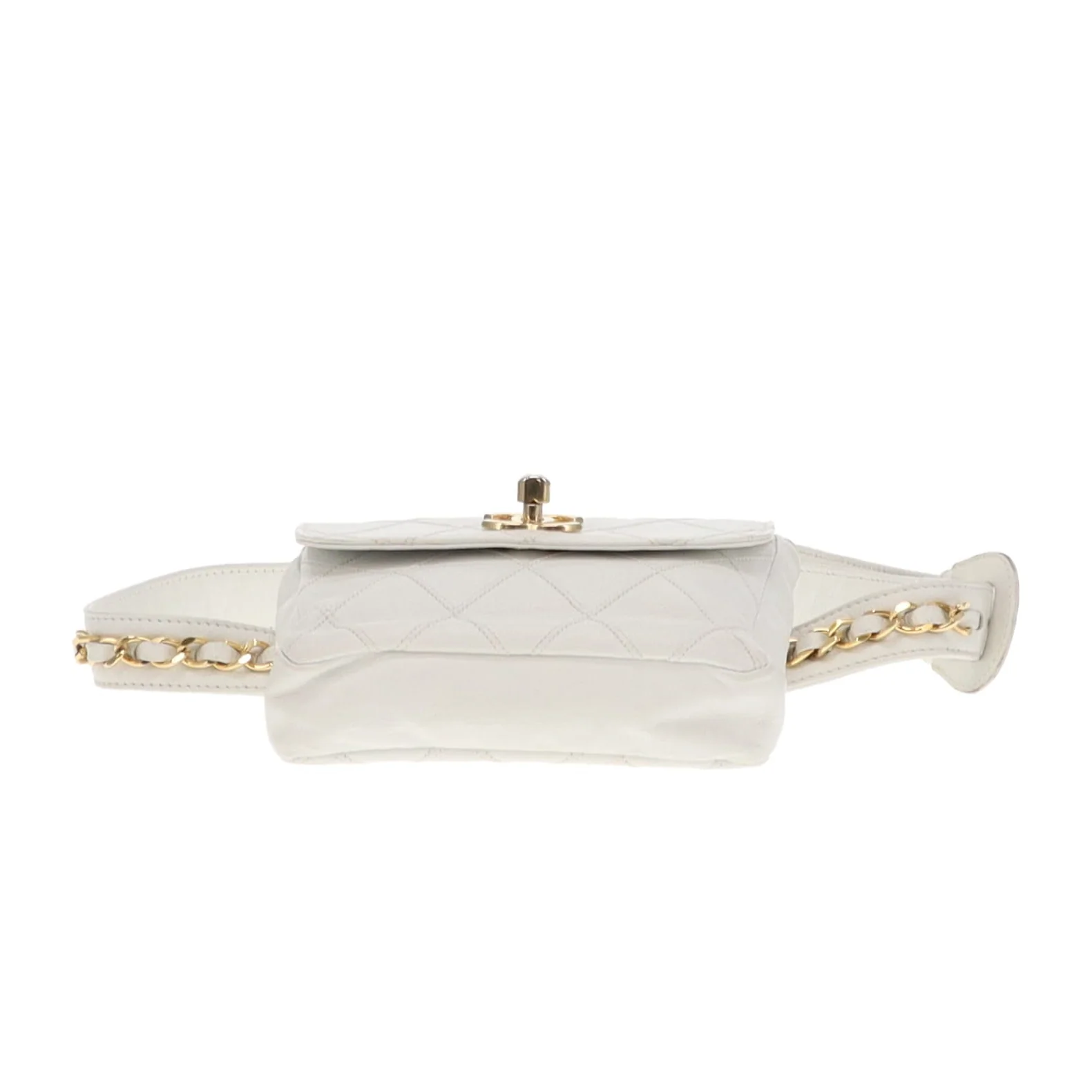 Chanel White Cross Stitch Vintage Waist Bag - Image 9
