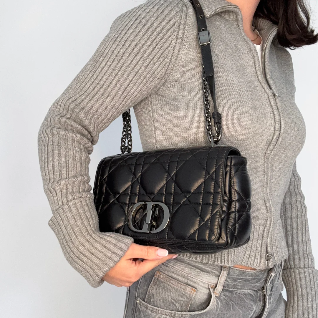 Dior Caro Medium Black Macrocannage Lambskin 2021 - Image 2