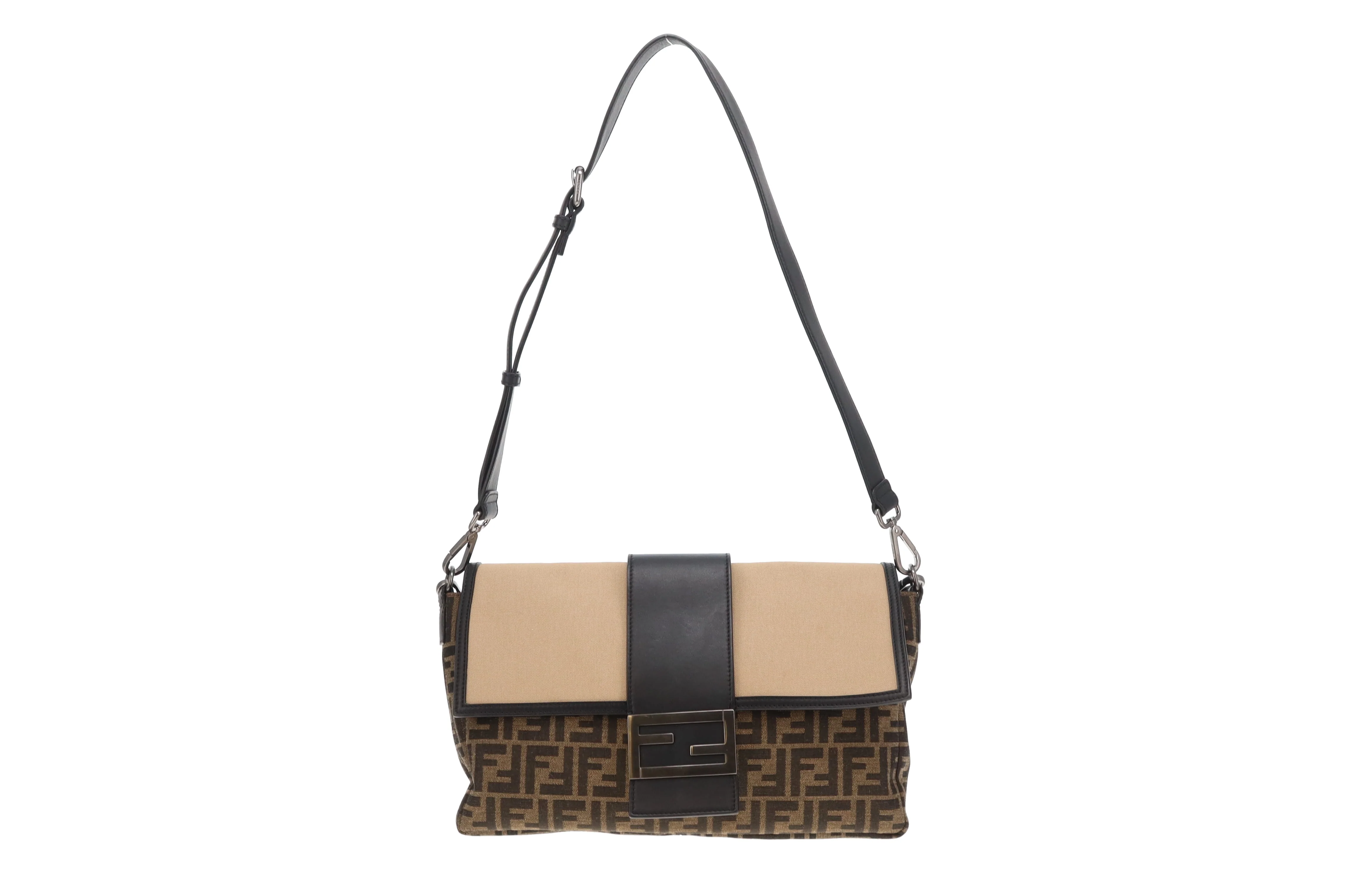 Fendi Baguette Large Convertible Belt Bag Zucca and Canvas - Image 3