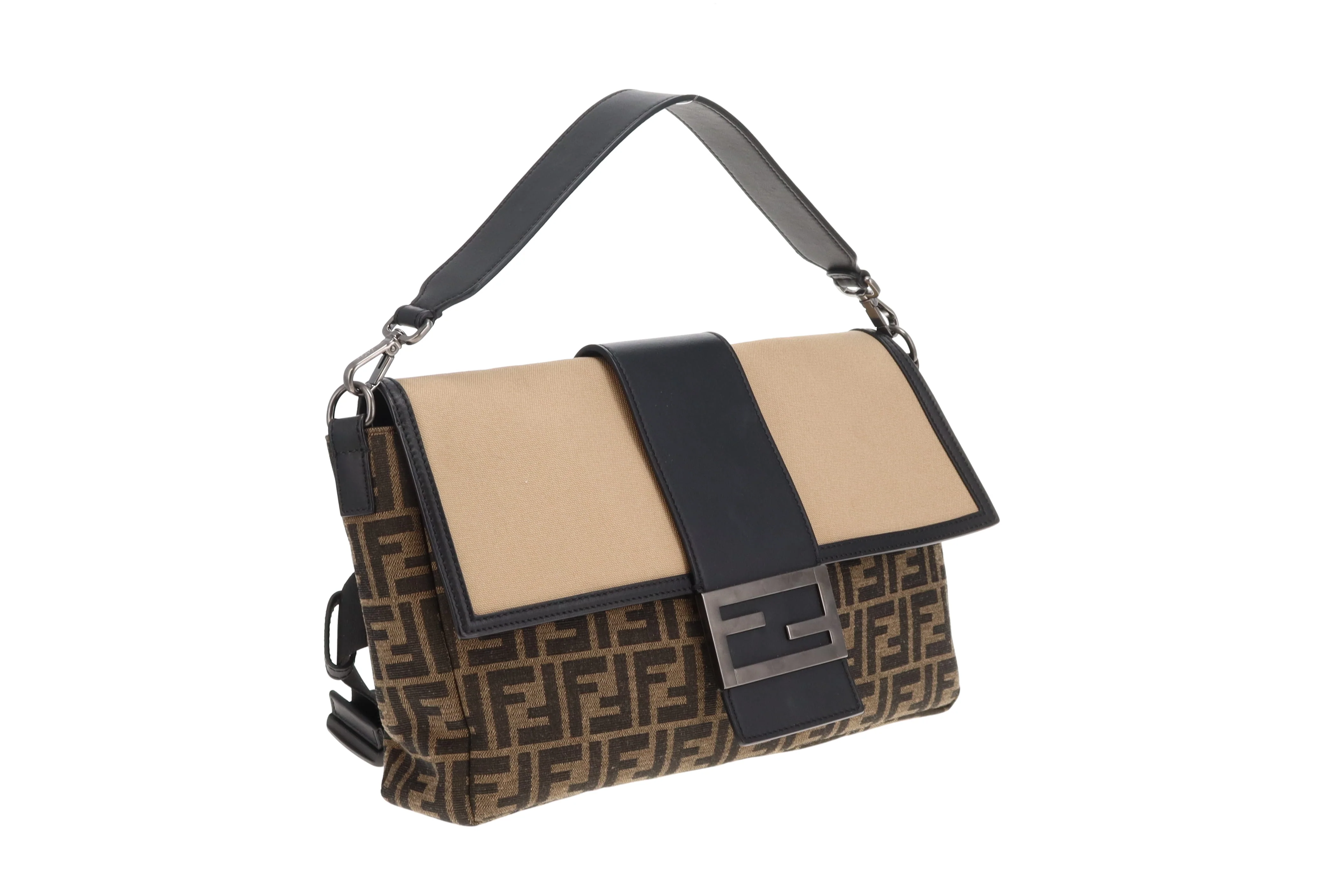 Fendi Baguette Large Convertible Belt Bag Zucca and Canvas - Image 4