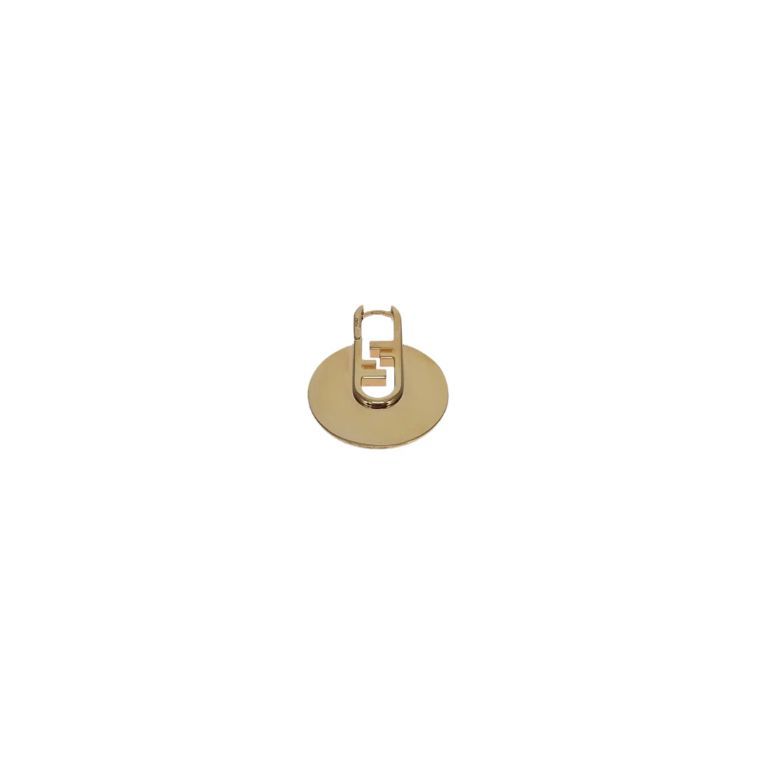 Fendi O'Lock Circular Single Earring Gold Tone Metal - Image 4