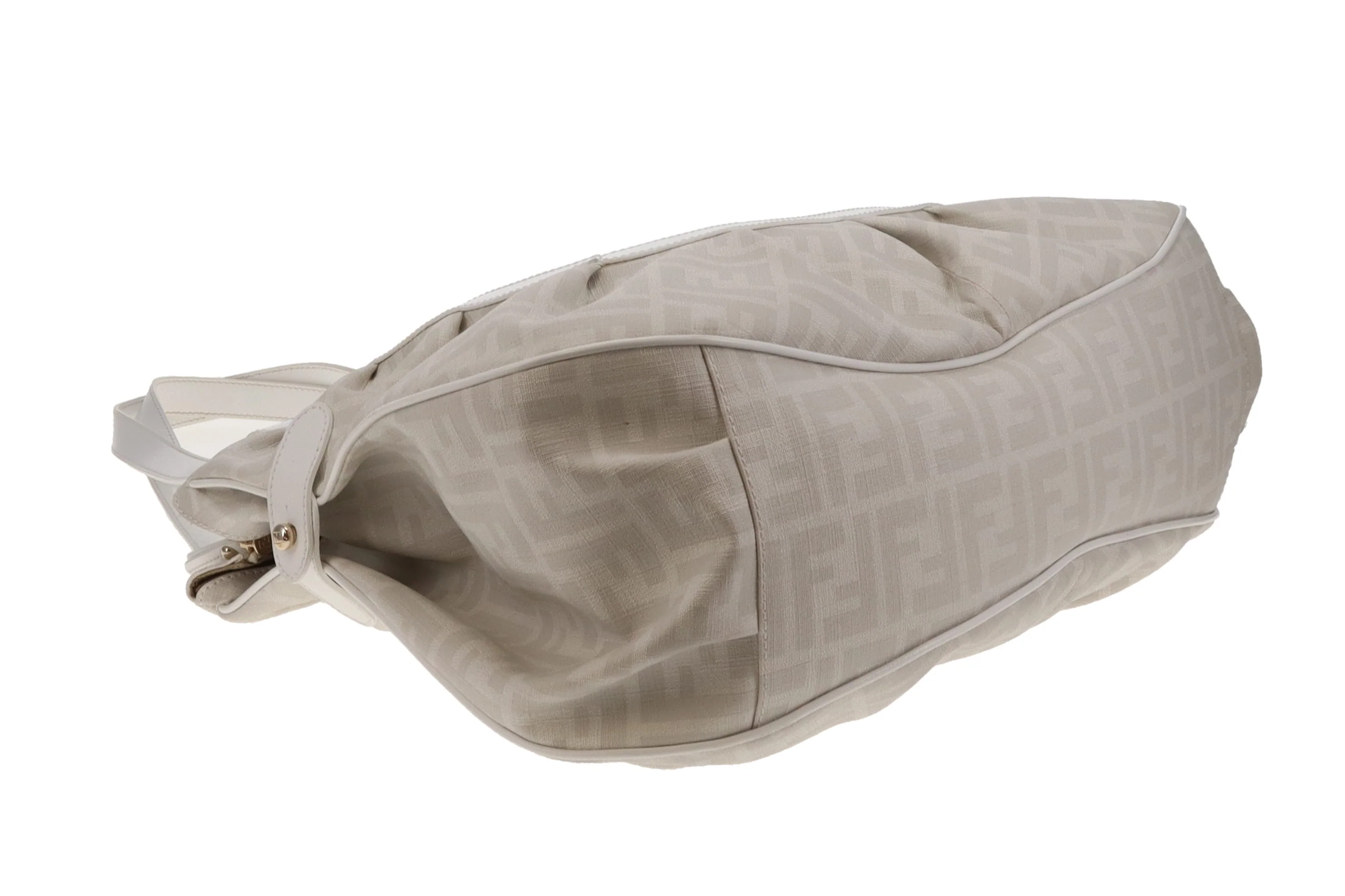 Fendi Shoulder Bag White Zucca Coated Canvas and Leather - Image 10