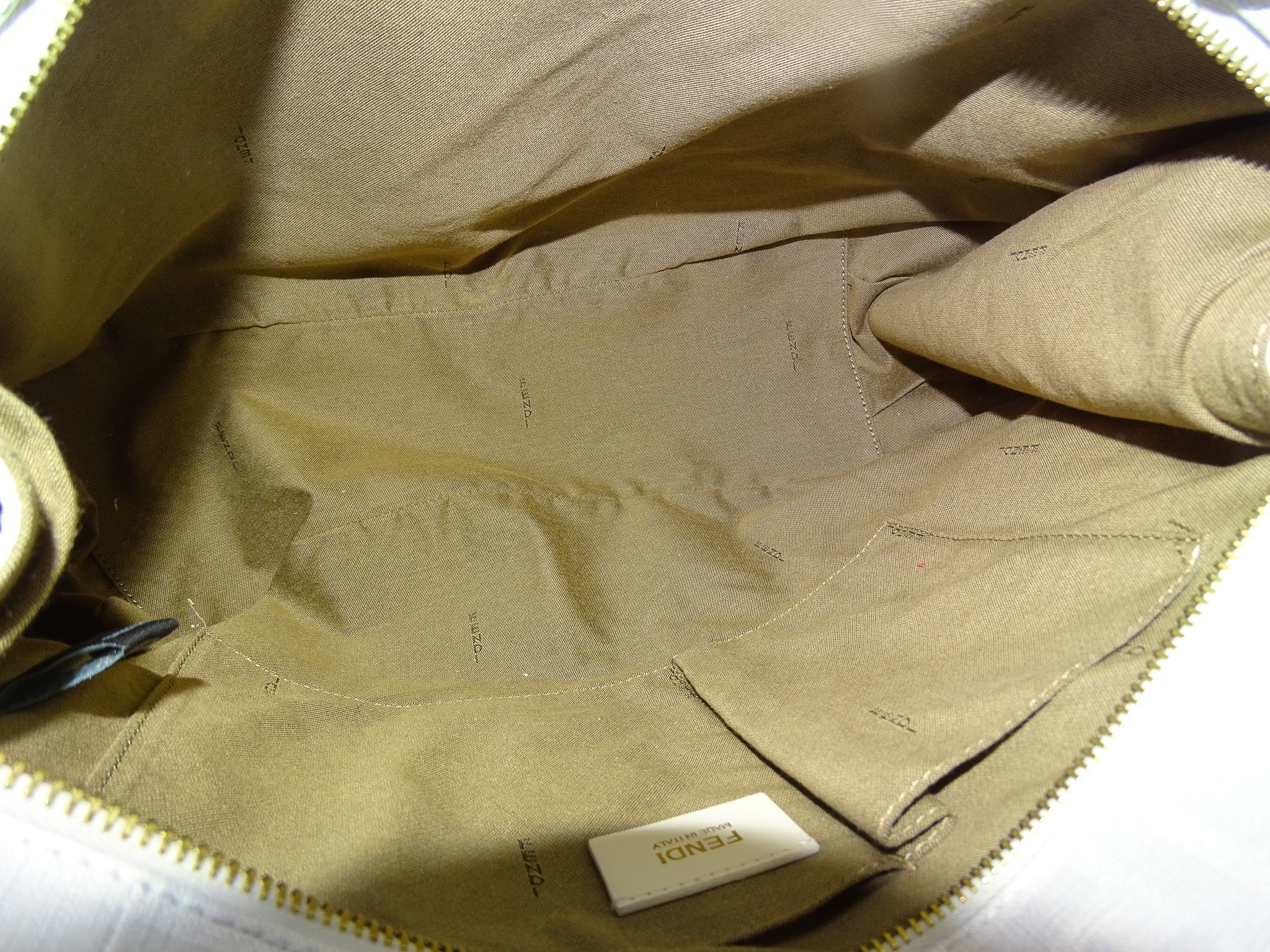 Fendi Shoulder Bag White Zucca Coated Canvas and Leather - Image 12