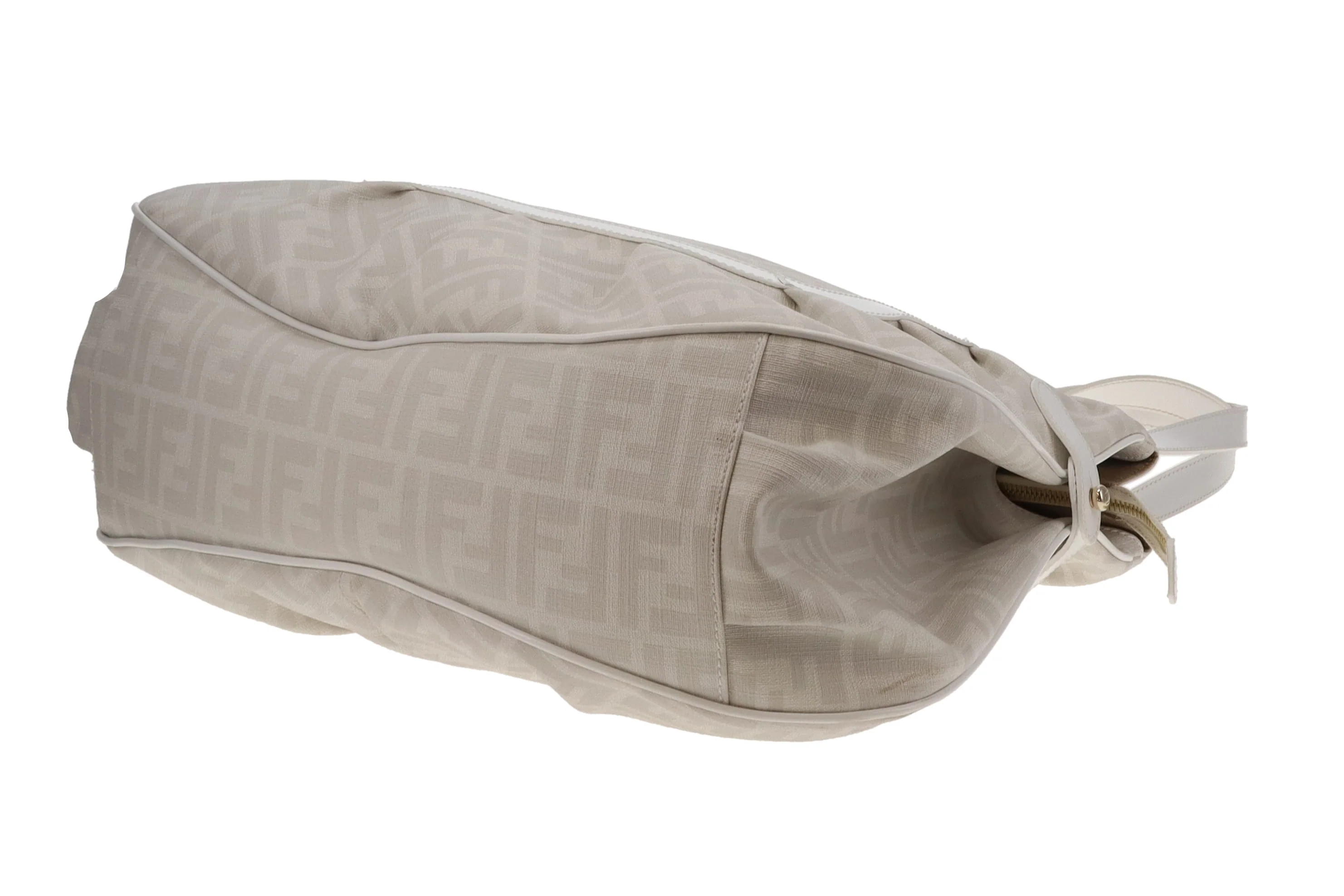 Fendi Shoulder Bag White Zucca Coated Canvas and Leather - Image 9