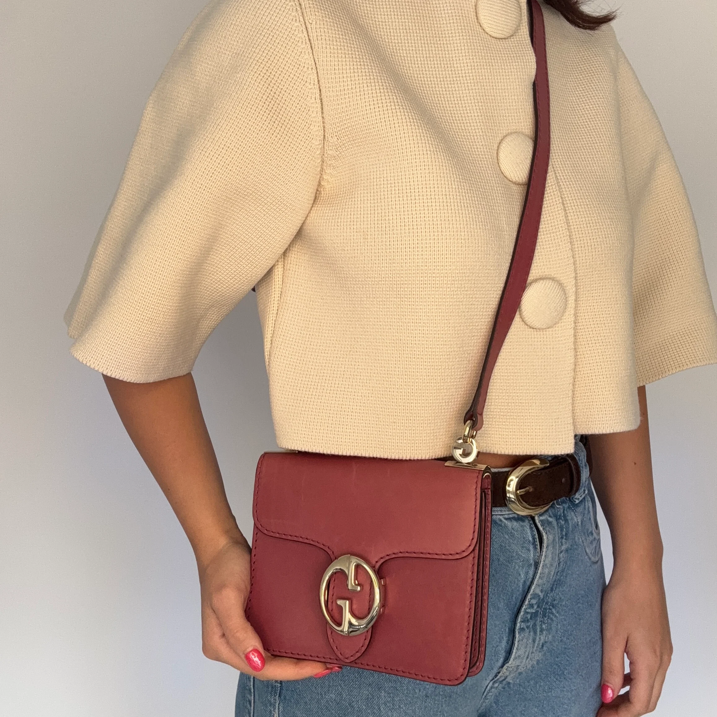 Gucci 1973 Mini Bag Pink Leather GHW - Image 2