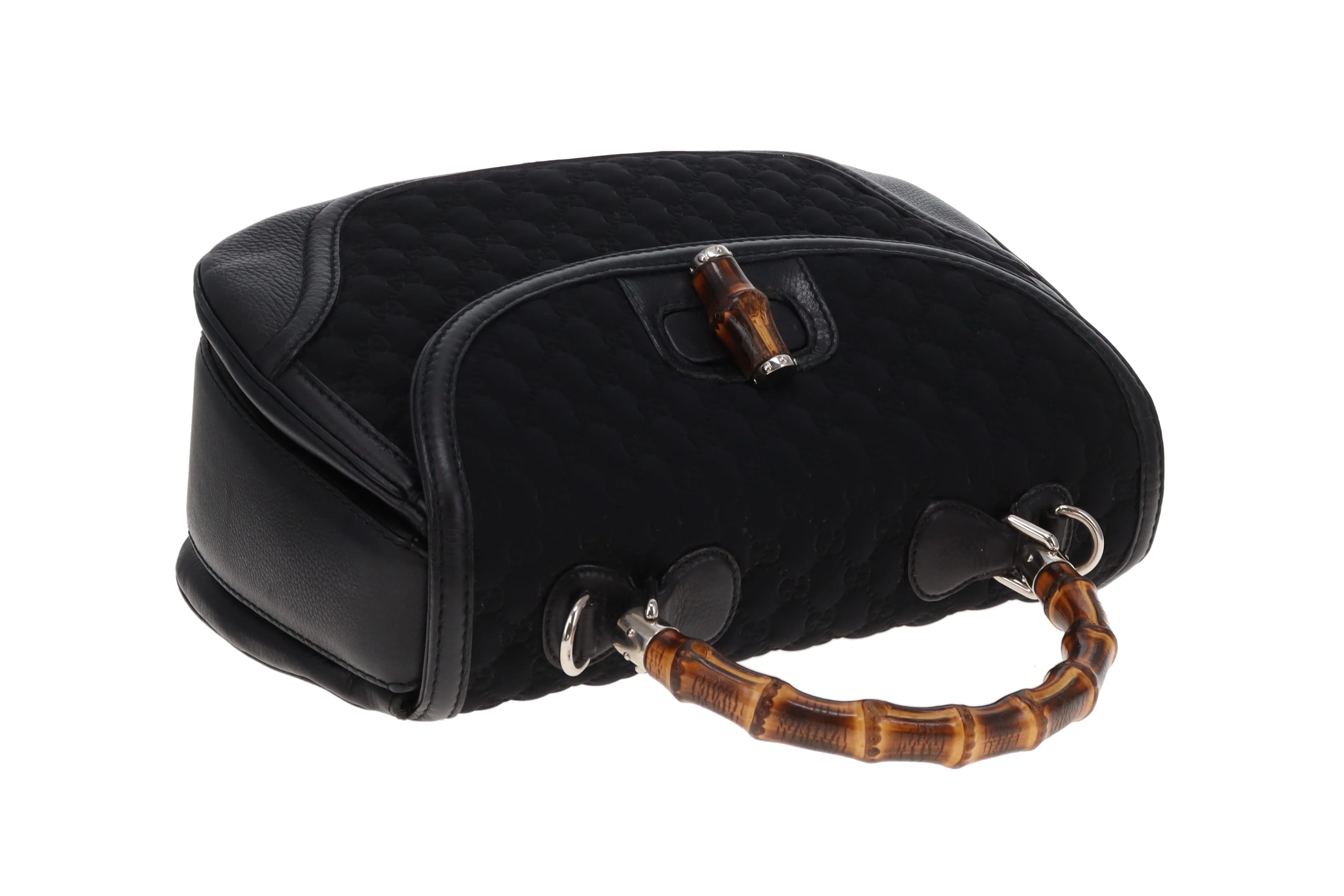 Gucci Bamboo Top handle Large Black Leather and Neoprene - Image 10