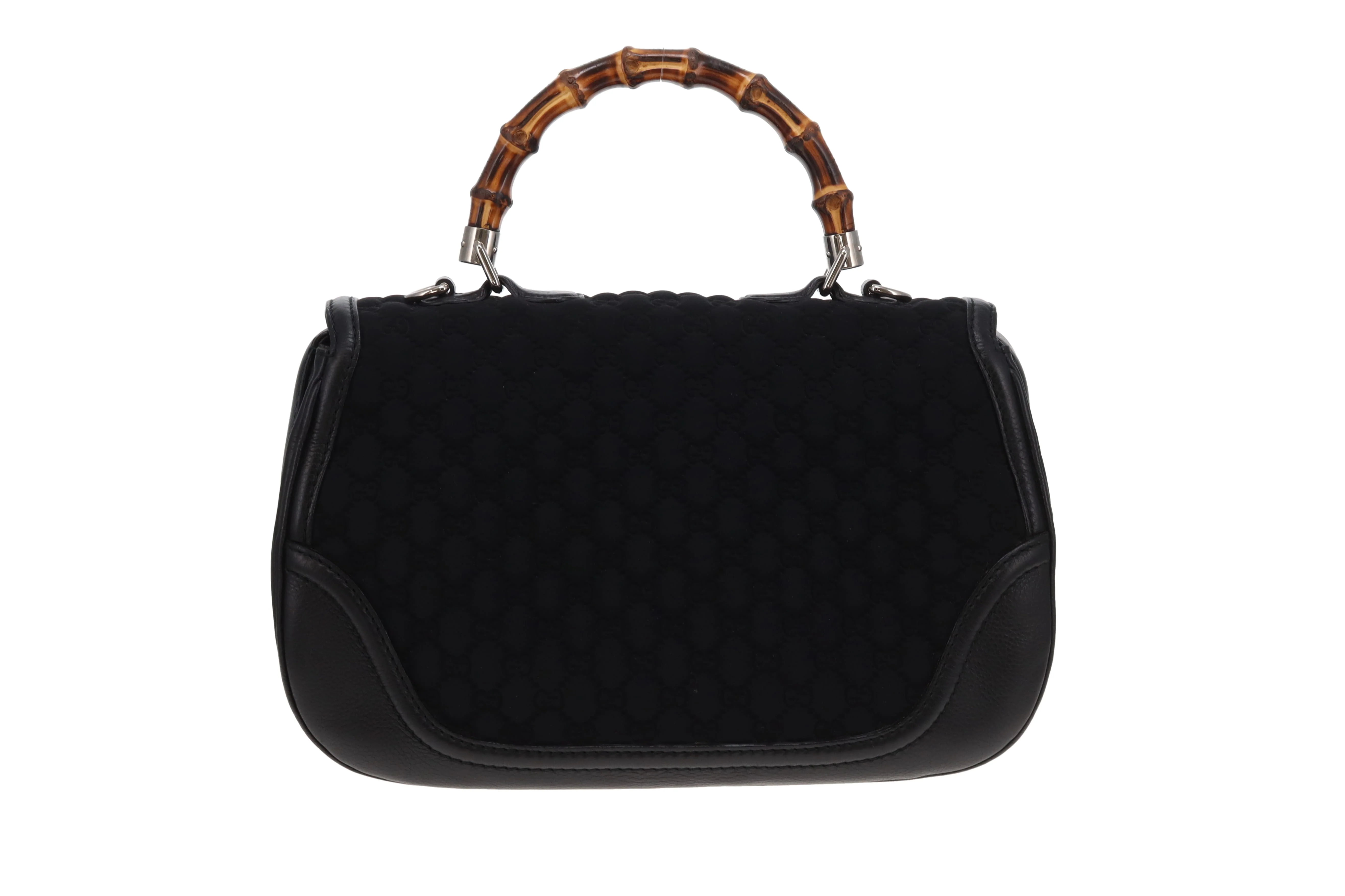 Gucci Bamboo Top handle Large Black Leather and Neoprene - Image 7