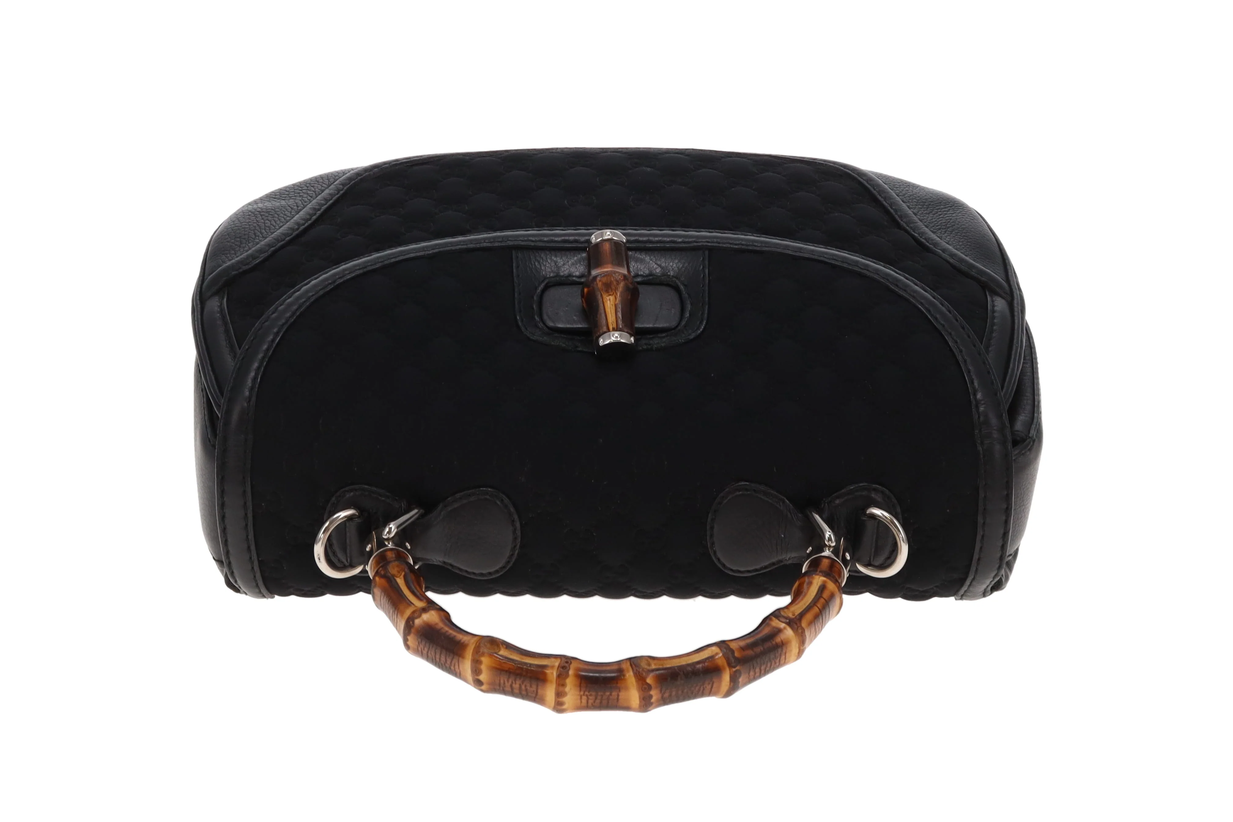 Gucci Bamboo Top handle Large Black Leather and Neoprene - Image 9