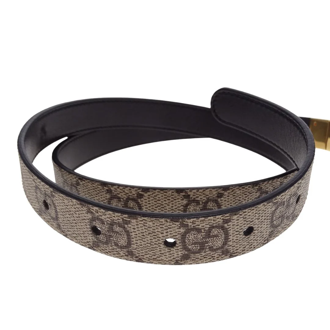 Gucci Marmont GG Thin Belt In GG Supreme Canvas & Leather 80/32 - Image 3