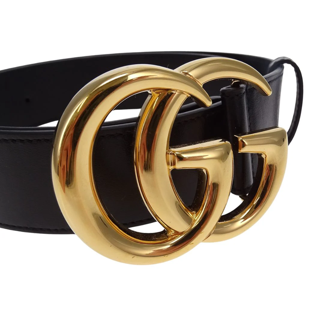 Gucci Marmont GG Wide Leather Belt Black 85/34 - Image 3