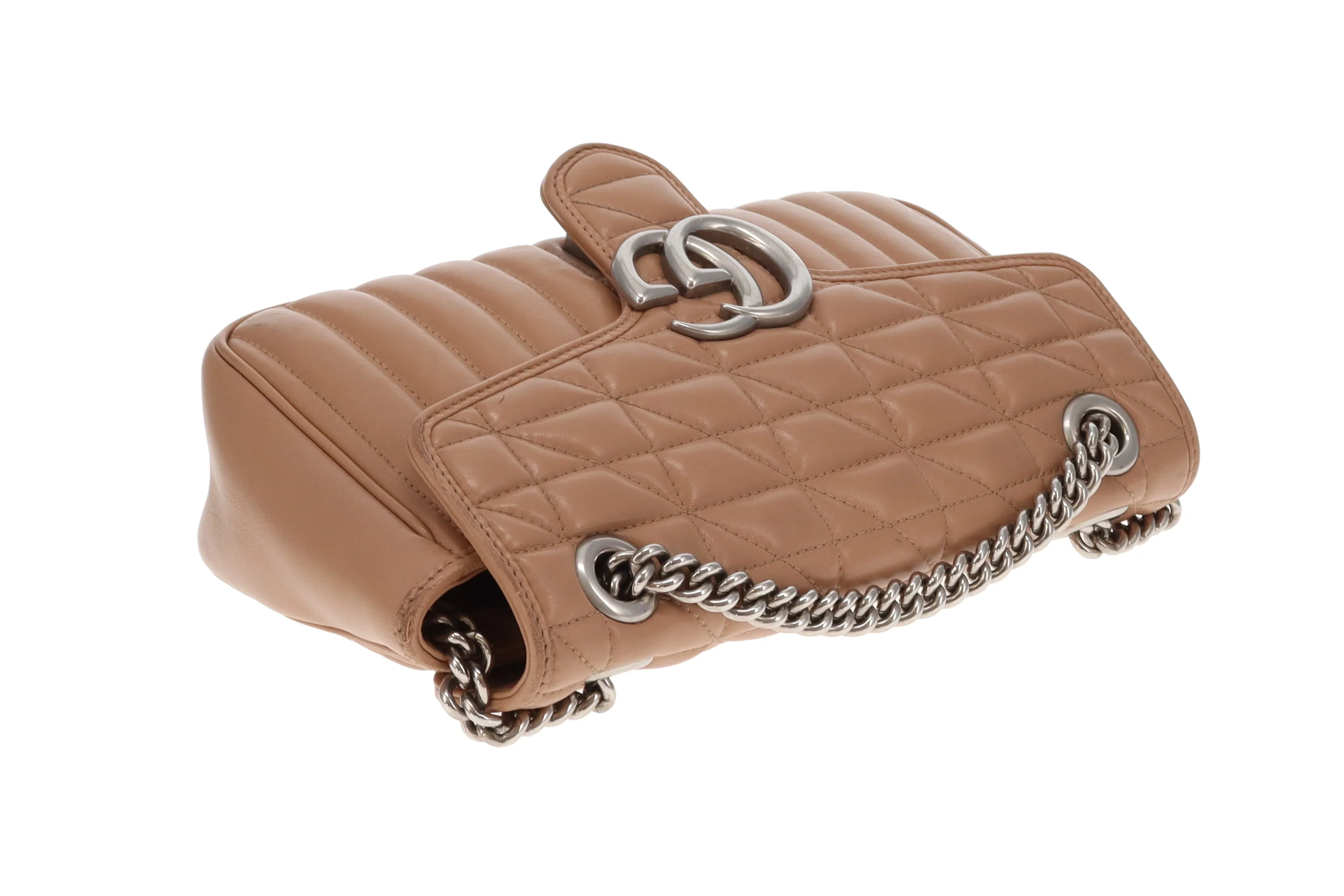 Gucci Marmont Small Mixed Quilt Dark Beige SHW - Image 10