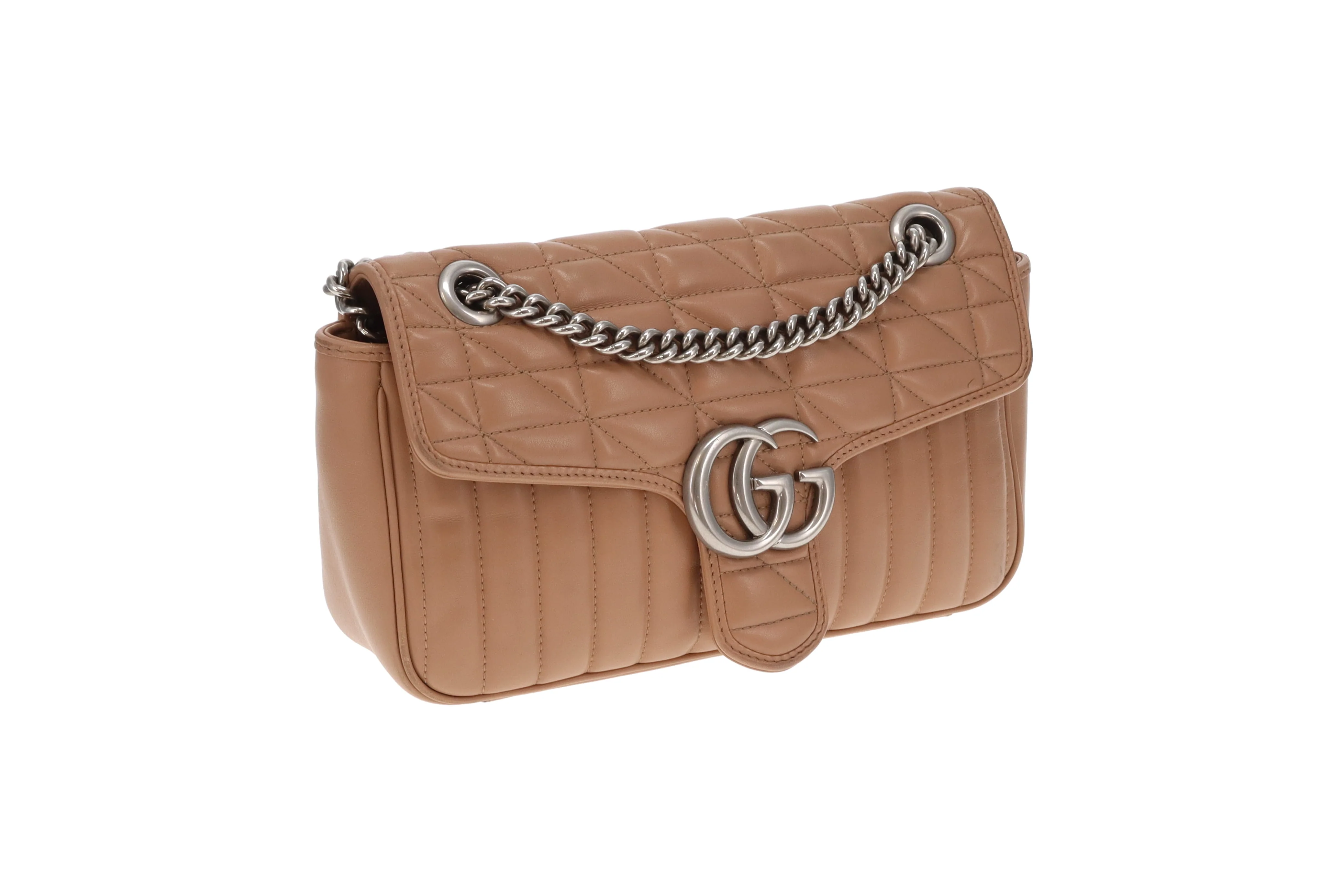 Gucci Marmont Small Mixed Quilt Dark Beige SHW - Image 4