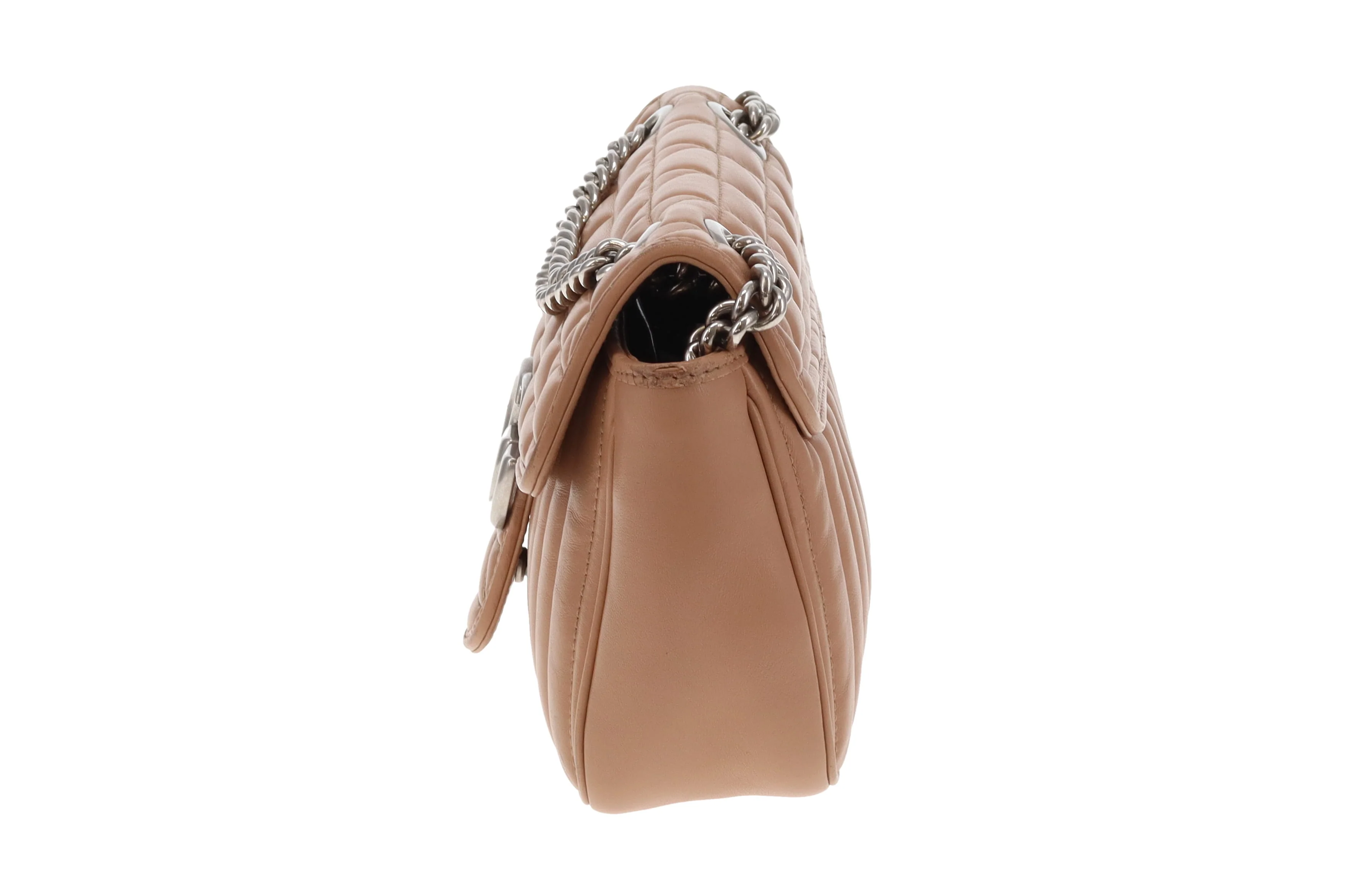 Gucci Marmont Small Mixed Quilt Dark Beige SHW - Image 8