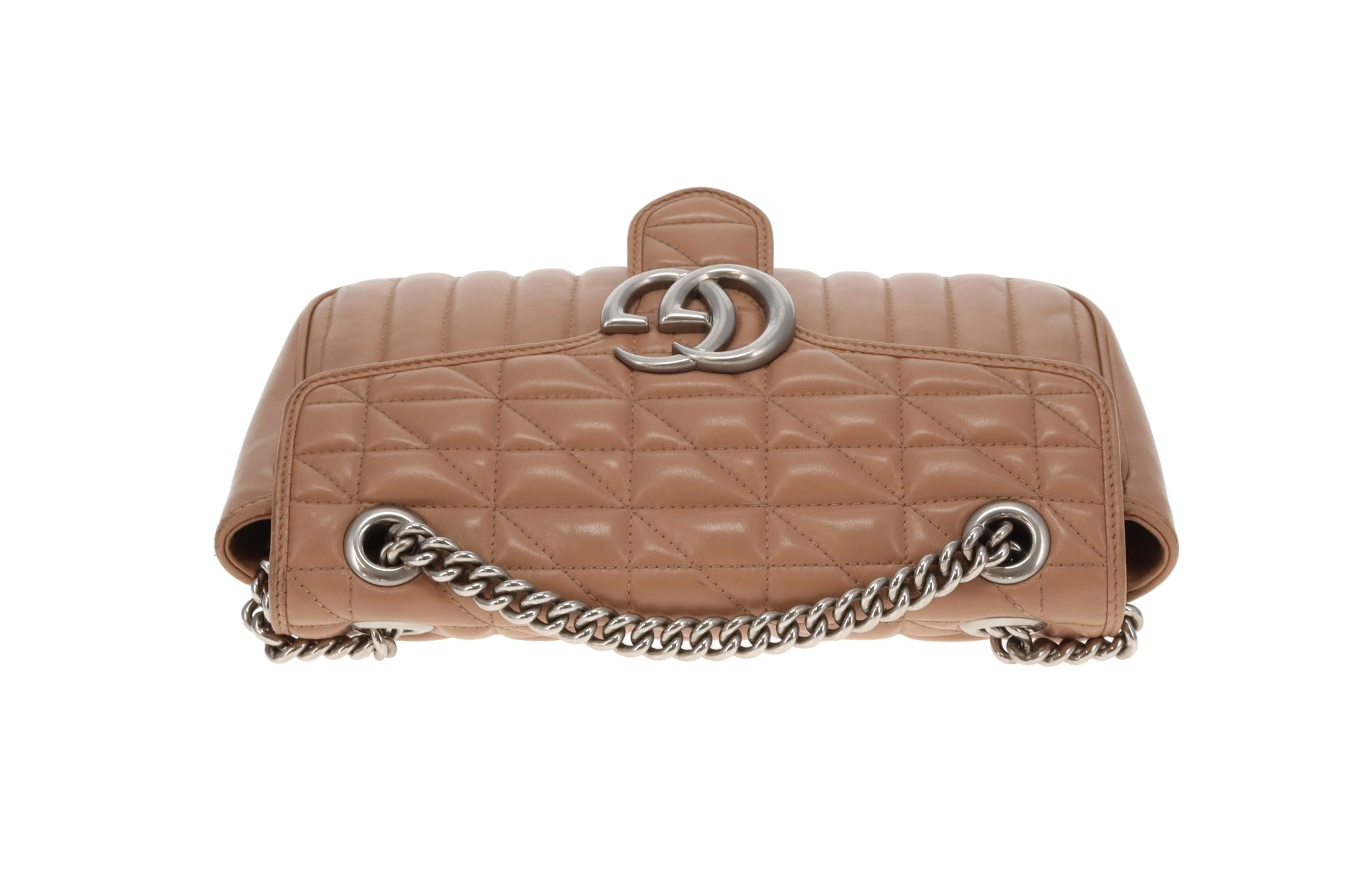 Gucci Marmont Small Mixed Quilt Dark Beige SHW - Image 9