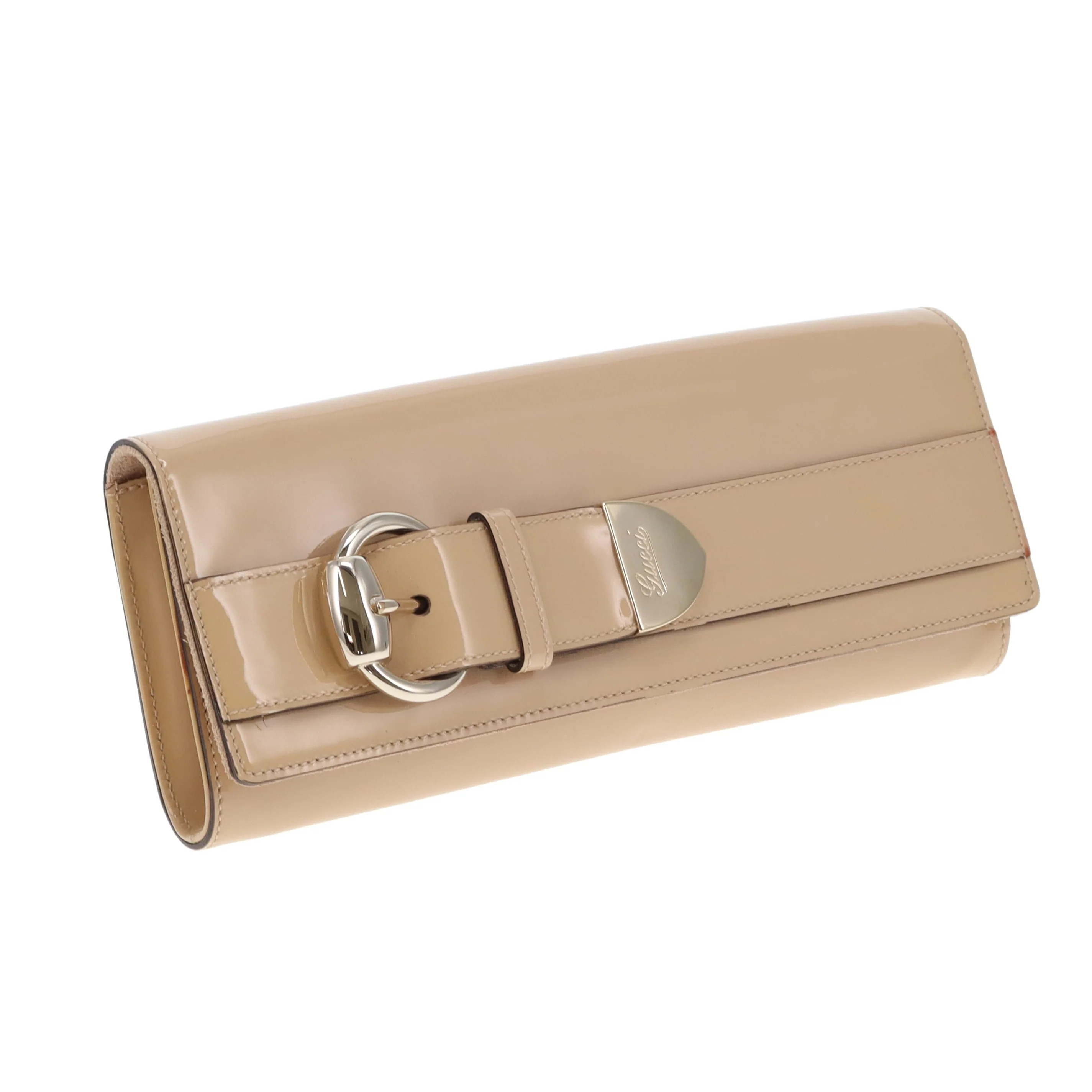 Gucci Patent Romy Clutch Beige Vintage - Image 3