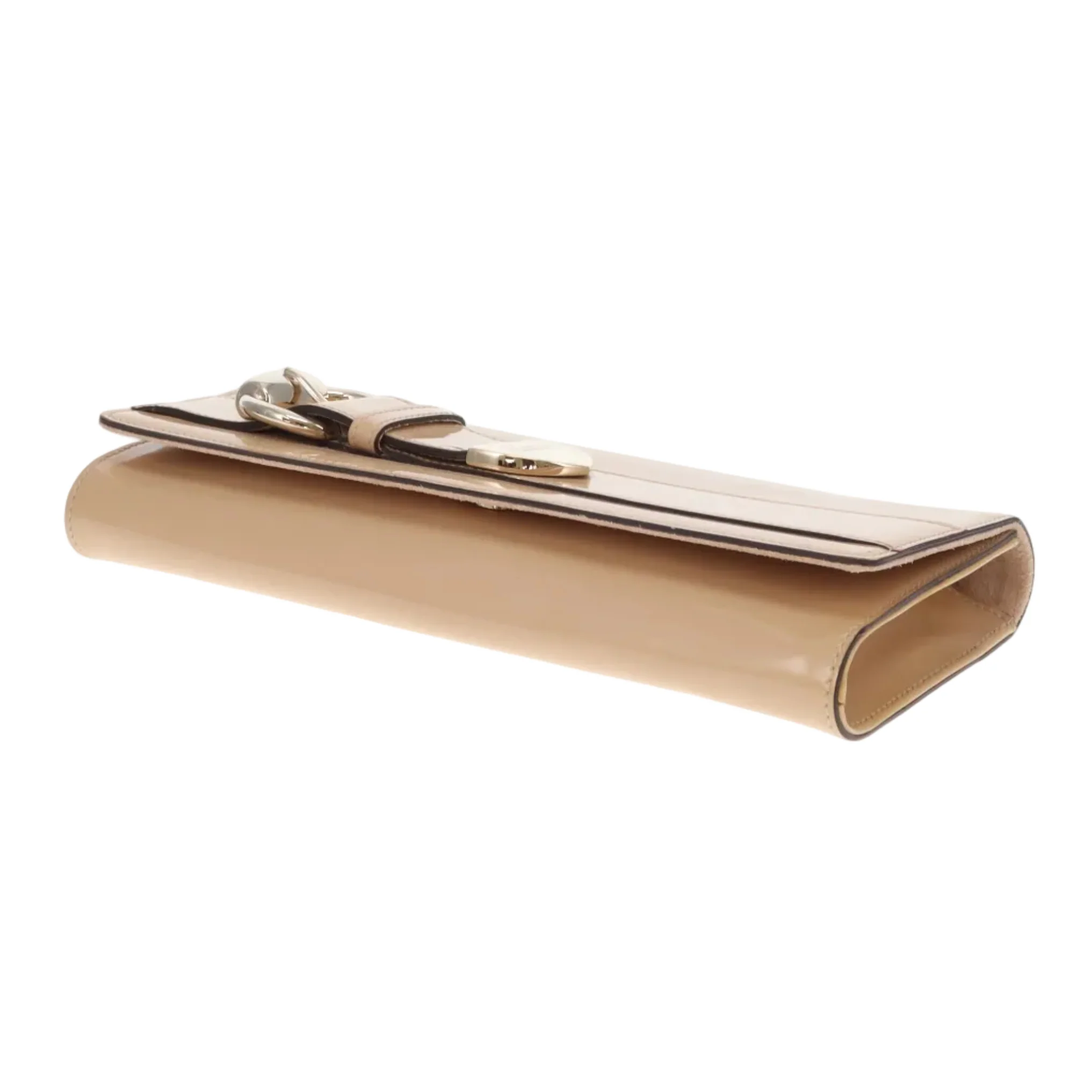Gucci Patent Romy Clutch Beige Vintage - Image 7