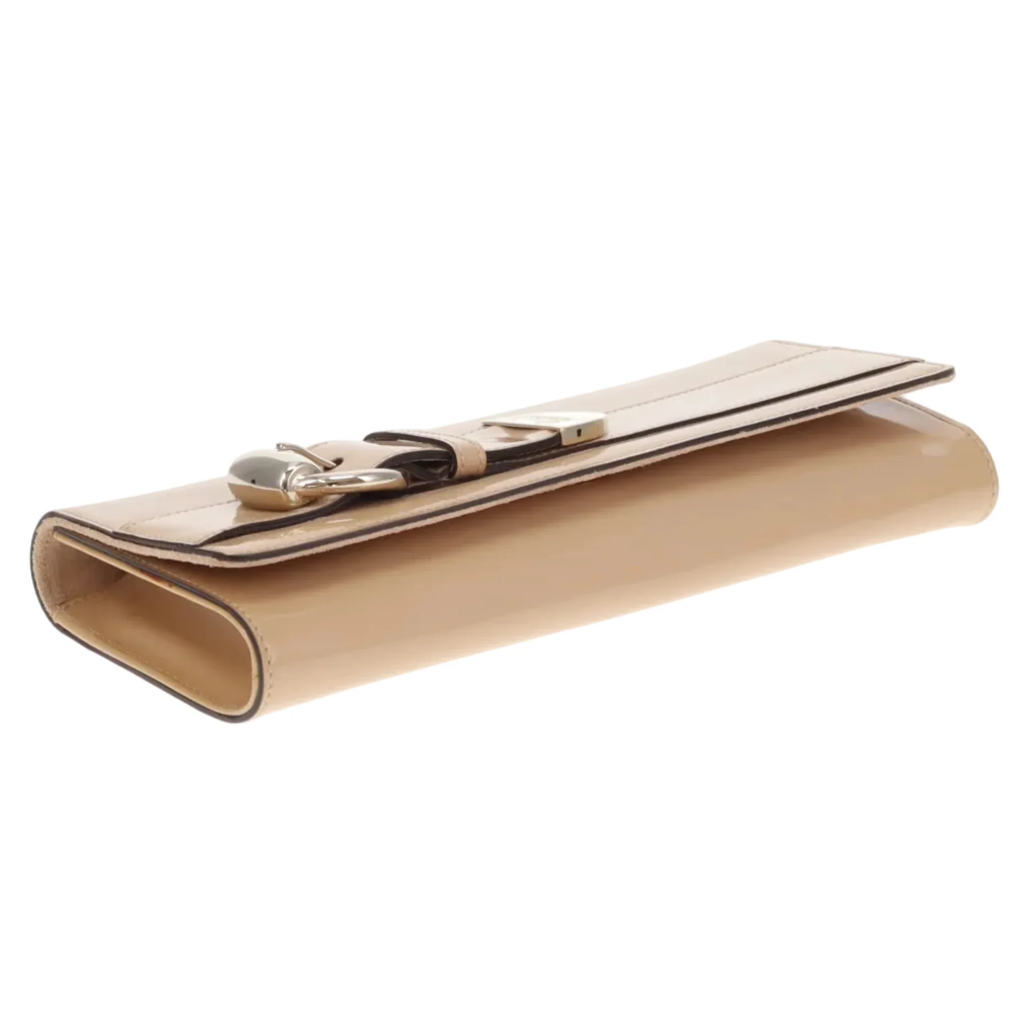 Gucci Patent Romy Clutch Beige Vintage - Image 8