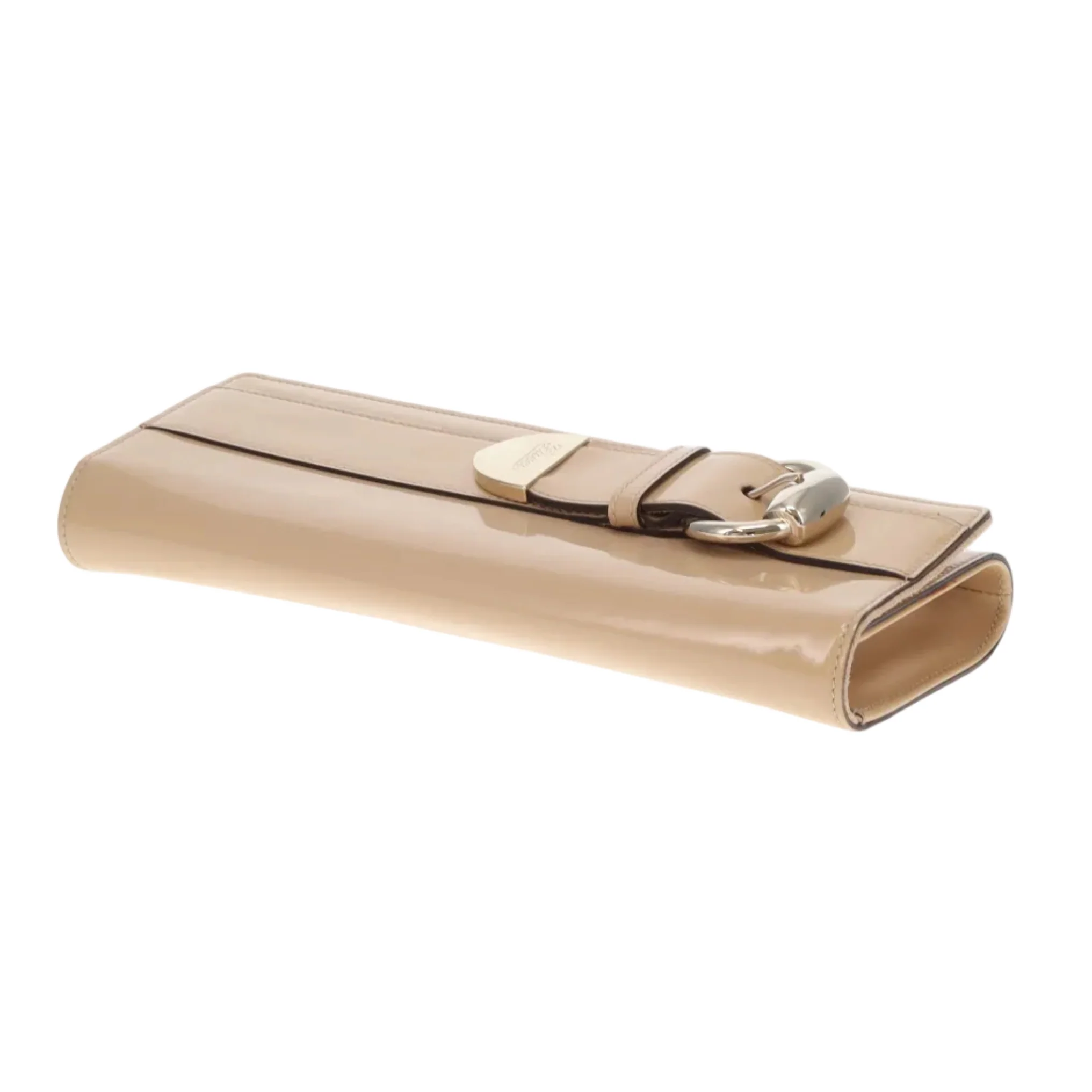 Gucci Patent Romy Clutch Beige Vintage - Image 9