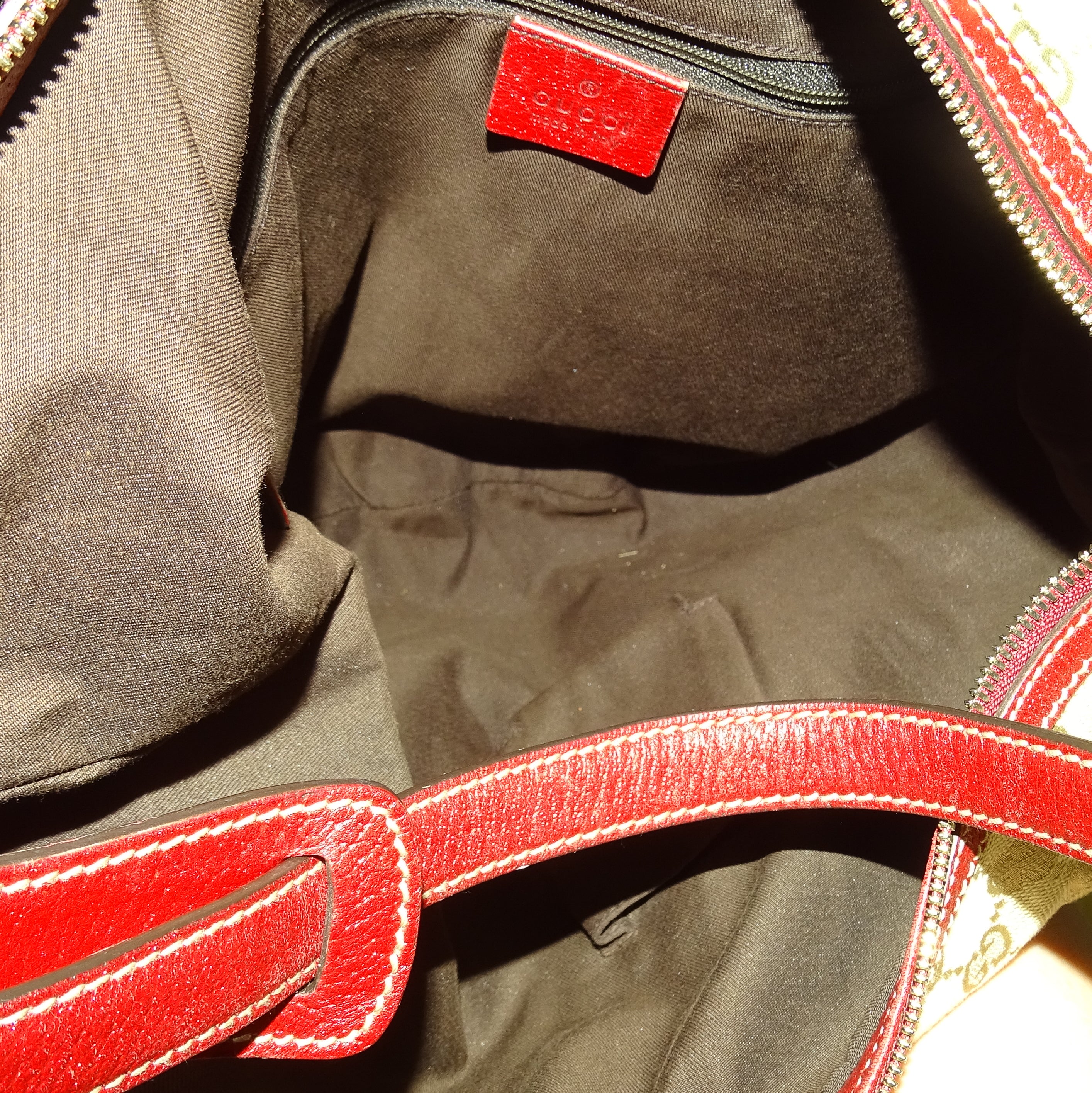 Gucci Princy Hobo GG Canvas and Red Leather - Image 10