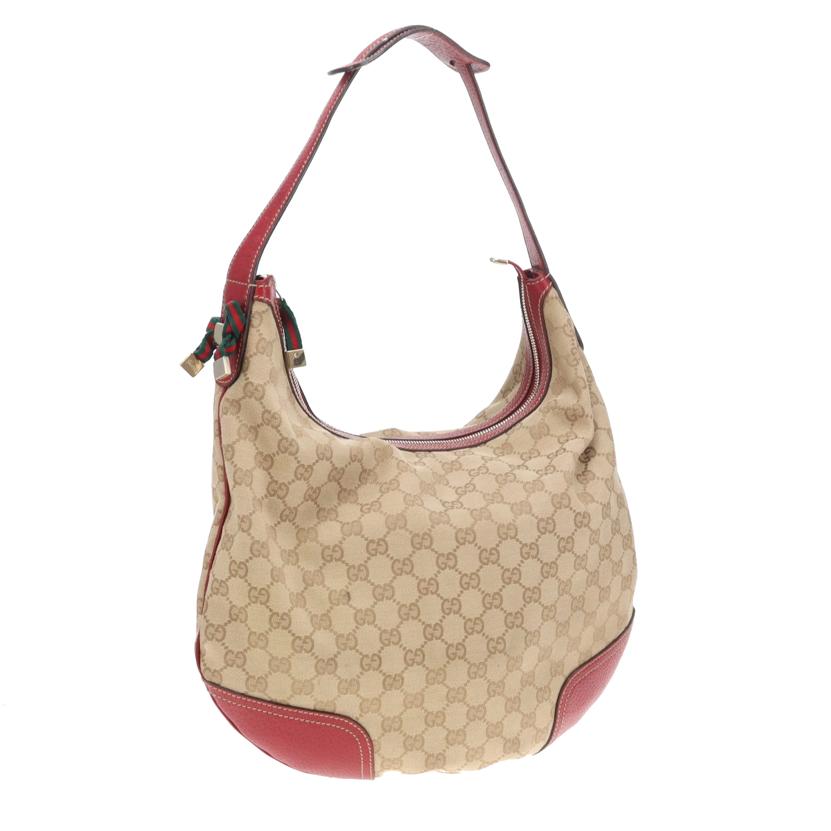 Gucci Princy Hobo GG Canvas and Red Leather - Image 3