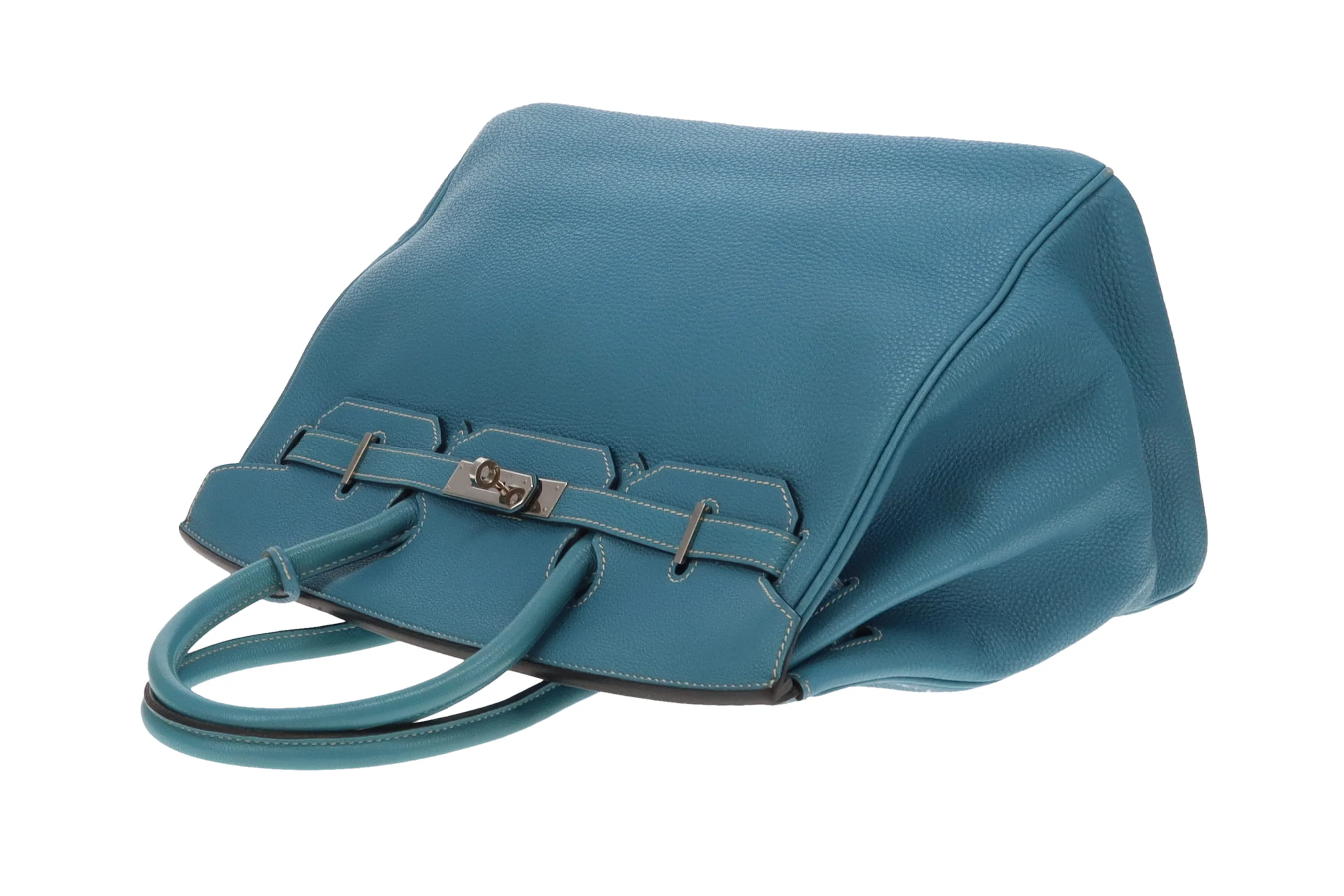 Hermes Birkin 35 Bleu Jean Togo With Palladium HW 2003 - Image 10