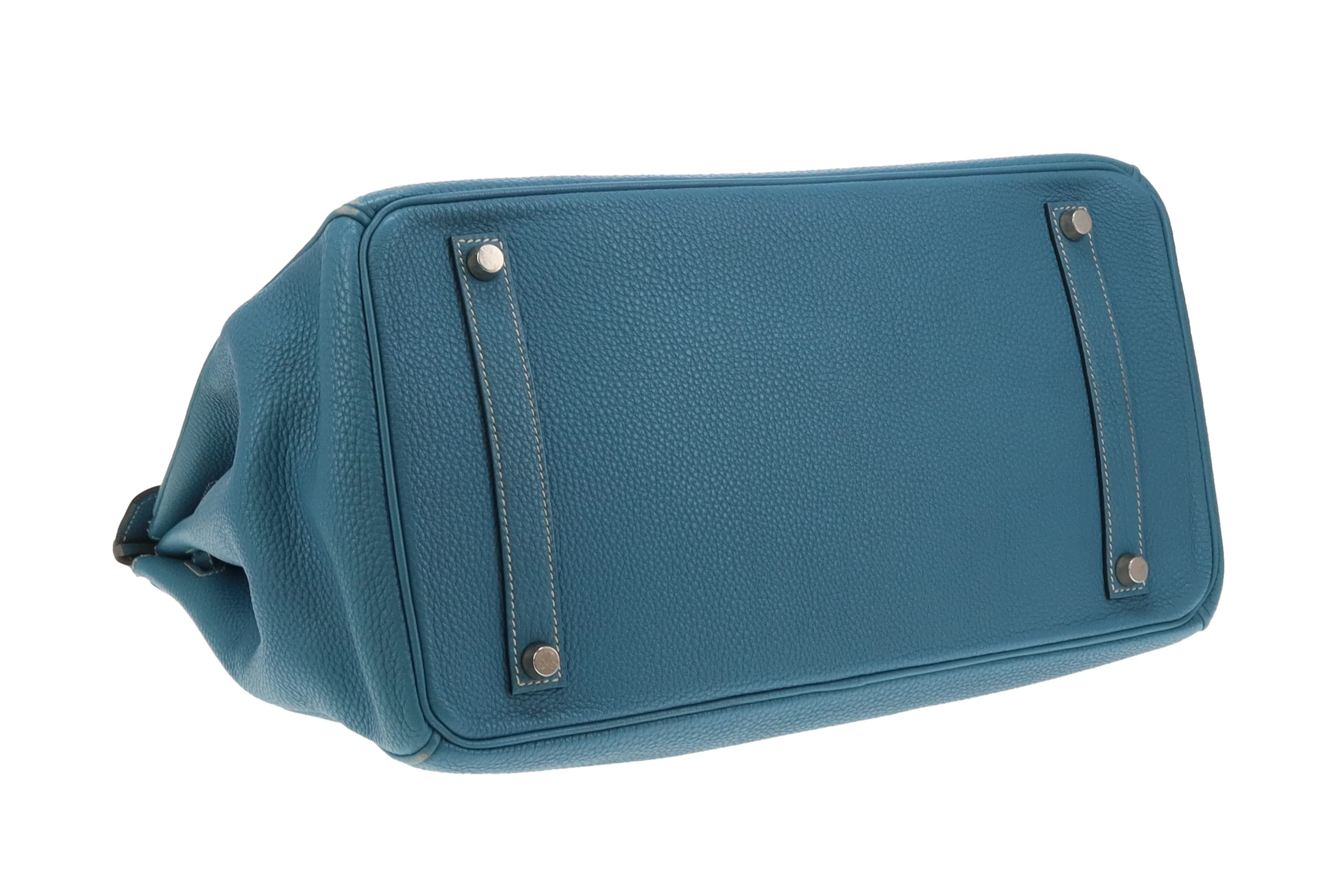 Hermes Birkin 35 Bleu Jean Togo With Palladium HW 2003 - Image 11