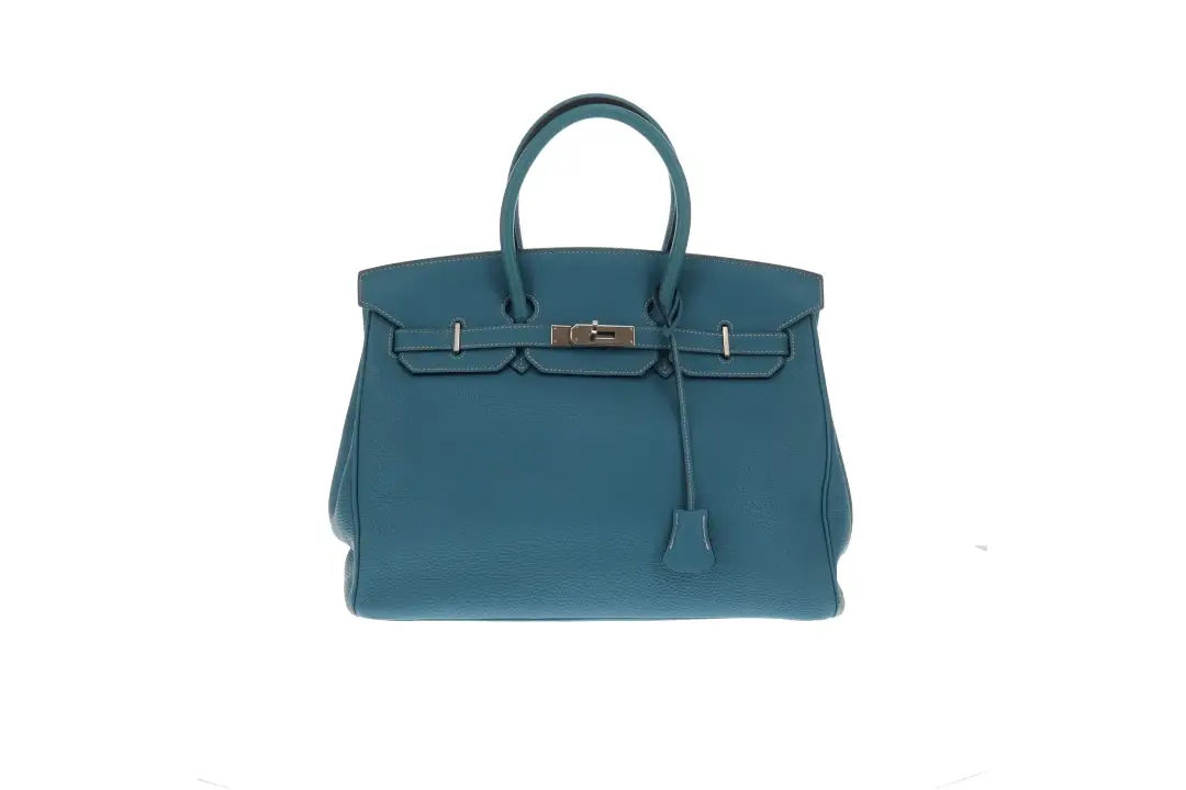 Hermes Birkin 35 Bleu Jean Togo With Palladium HW 2003 - Image 3