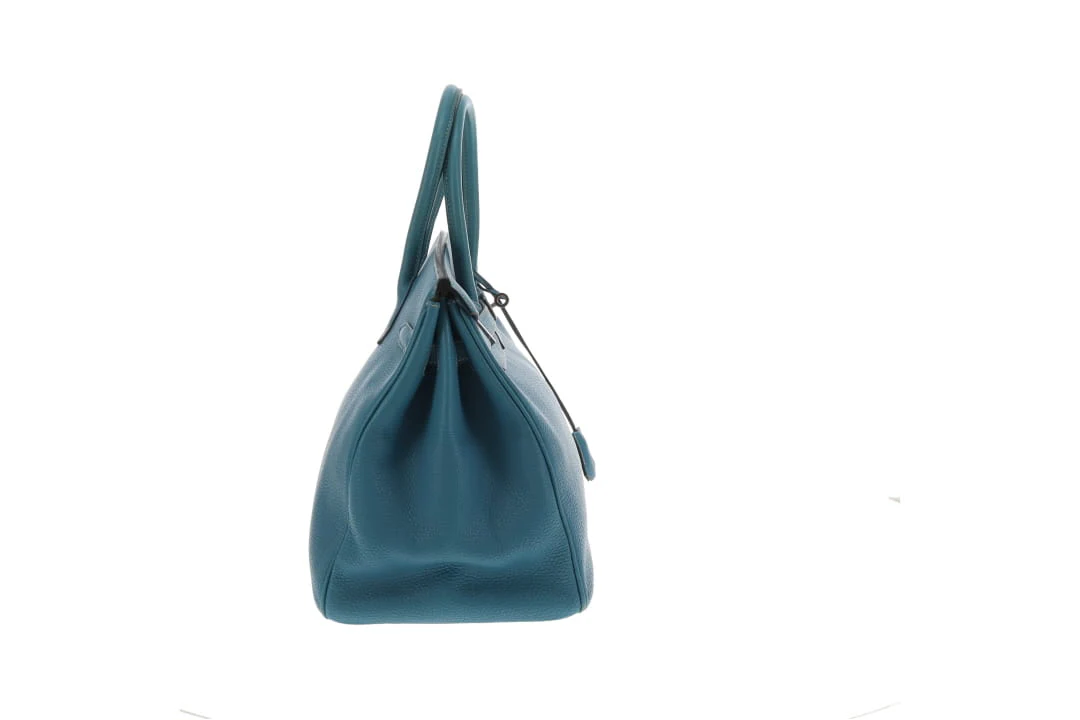 Hermes Birkin 35 Bleu Jean Togo With Palladium HW 2003 - Image 5