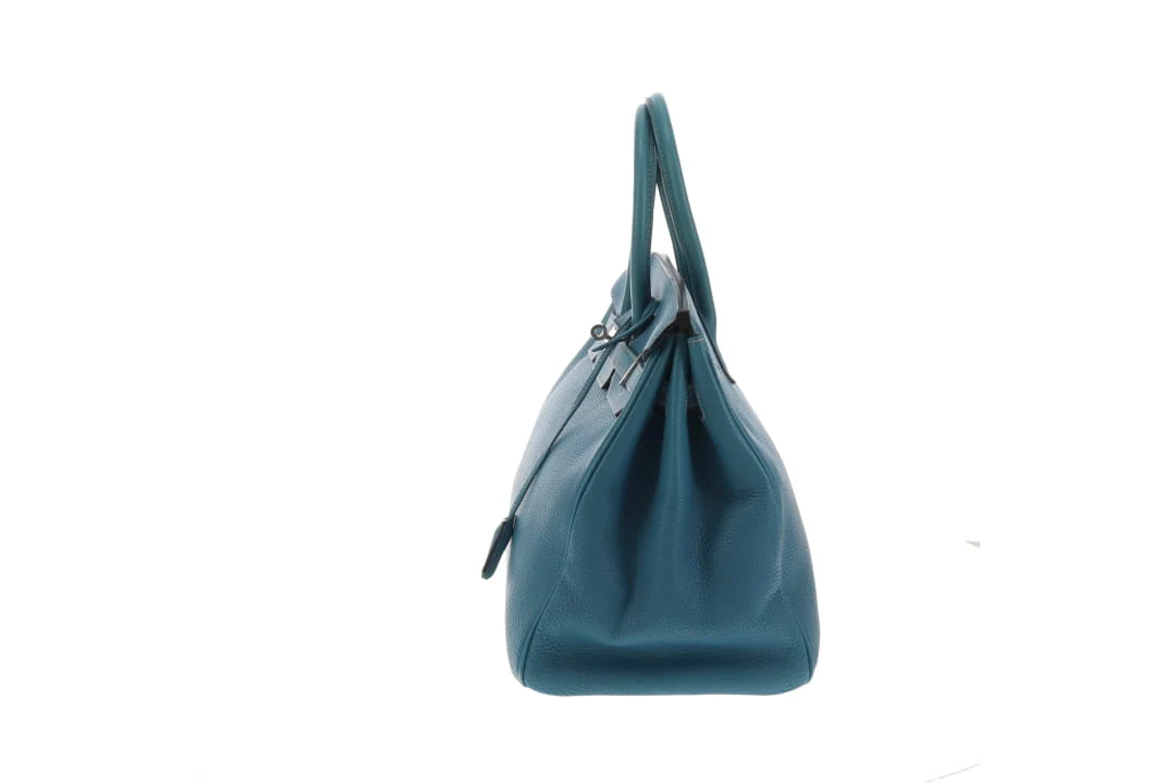 Hermes Birkin 35 Bleu Jean Togo With Palladium HW 2003 - Image 7