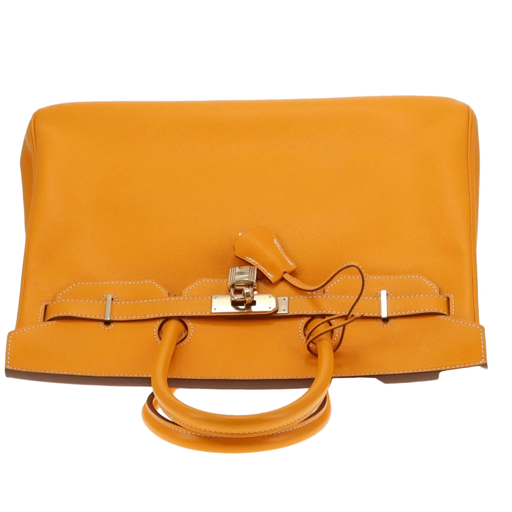 Hermes Birkin 35 Candy Collection Jaune D'or & Potiron With Permabrass Hardware 2012 - Image 12