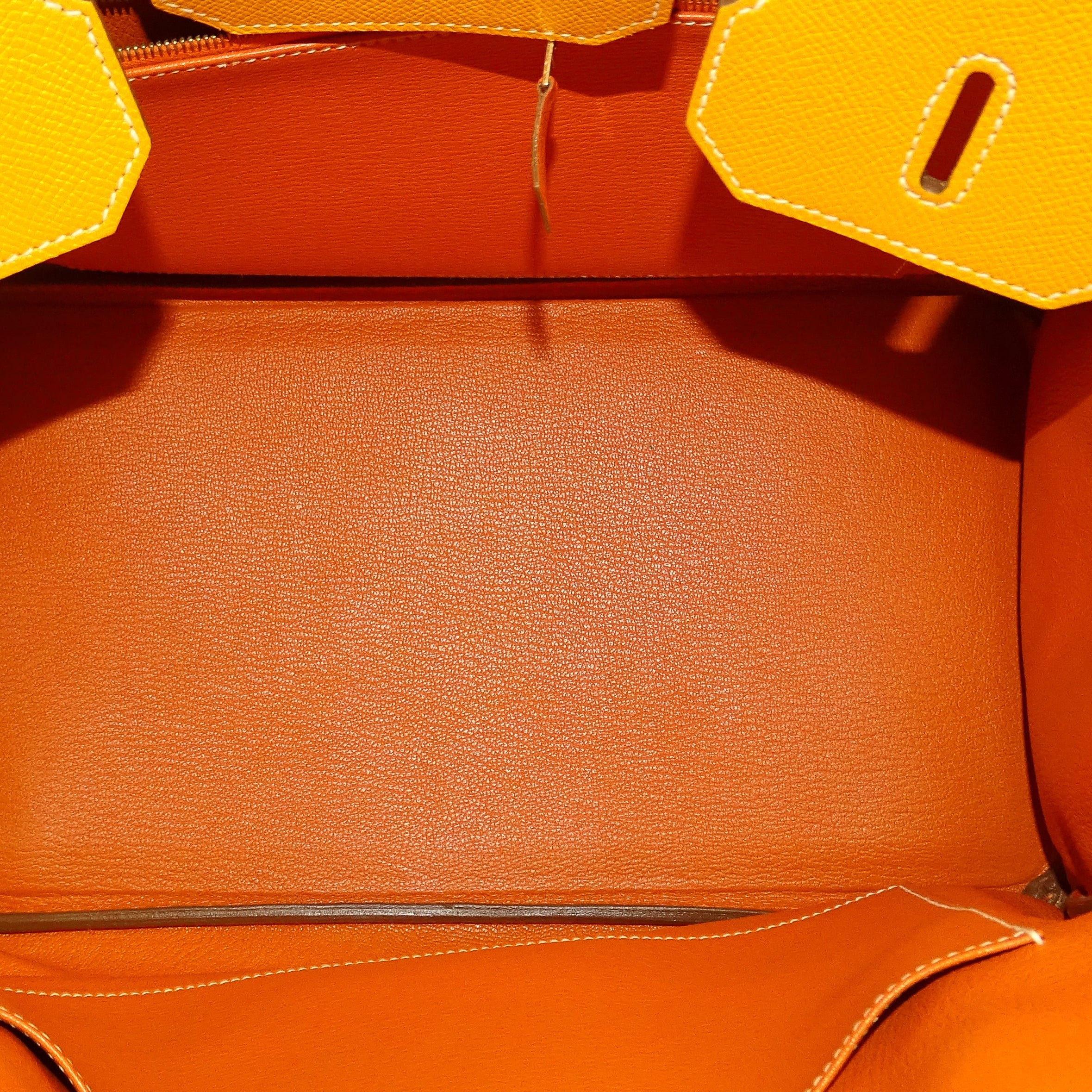 Hermes Birkin 35 Candy Collection Jaune D'or & Potiron With Permabrass Hardware 2012 - Image 14