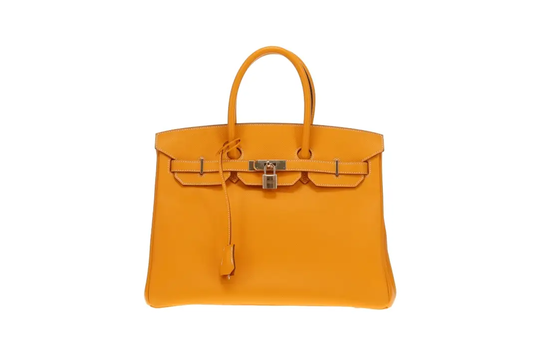 Hermes Birkin 35 Candy Collection Jaune D'or & Potiron With Permabrass Hardware 2012 - Image 3