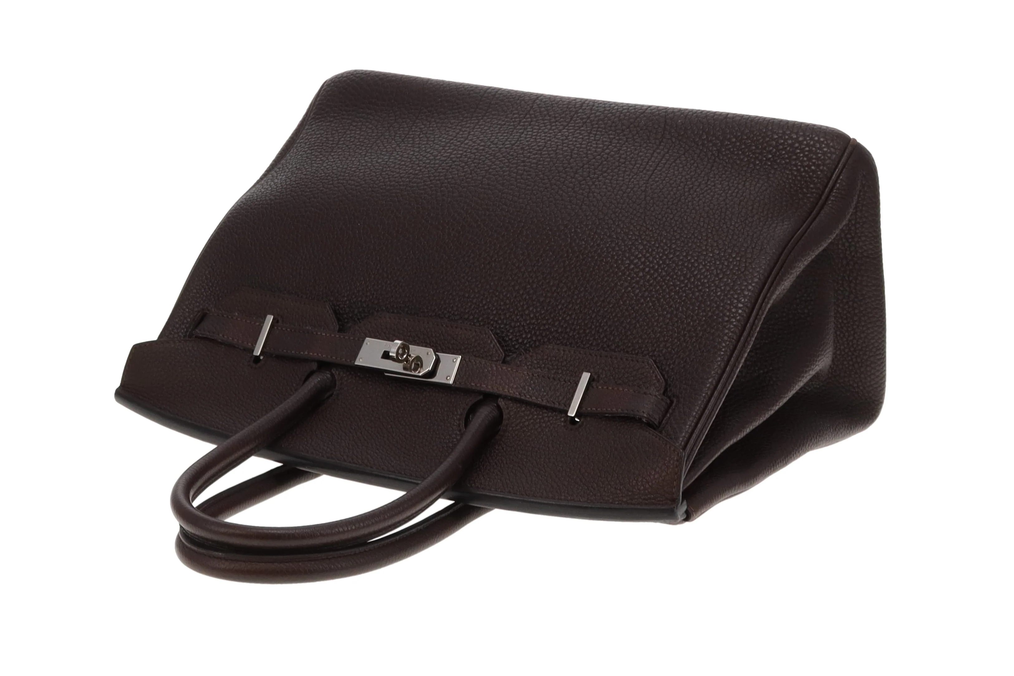 Hermes Birkin 35 Ebene Togo Leather and Palladium HW 2008 - Image 12