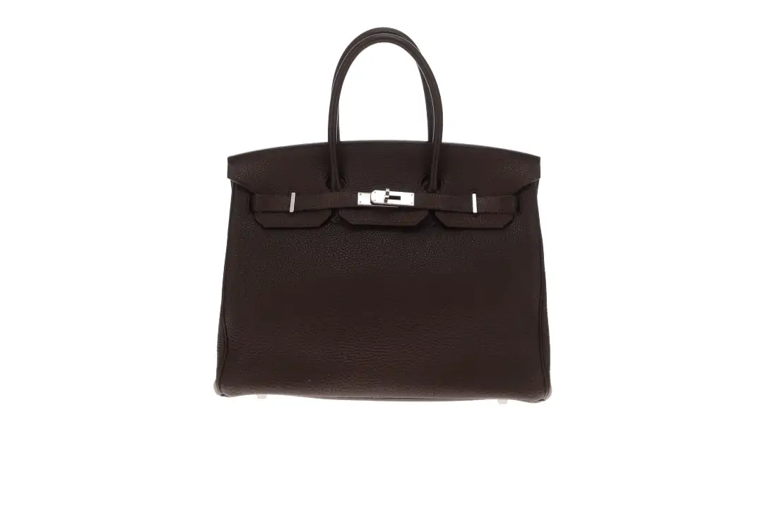 Hermes Birkin 35 Ebene Togo Leather and Palladium HW 2008 - Image 3