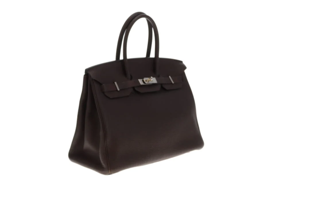 Hermes Birkin 35 Ebene Togo Leather and Palladium HW 2008 - Image 4