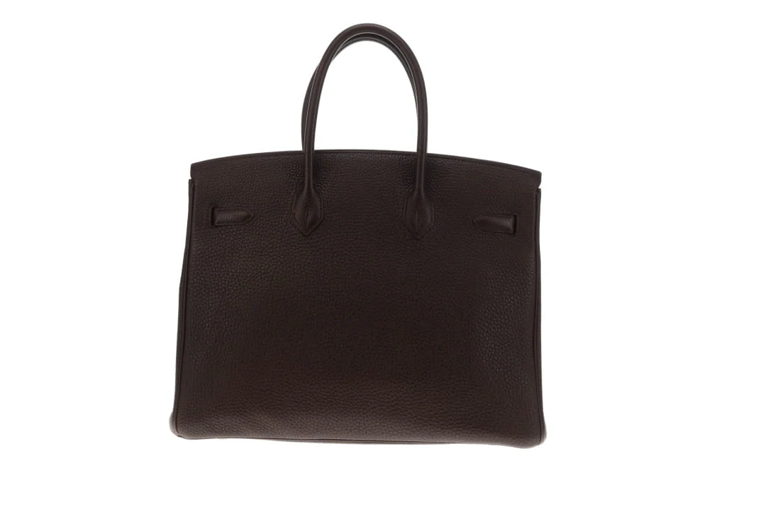 Hermes Birkin 35 Ebene Togo Leather and Palladium HW 2008 - Image 6
