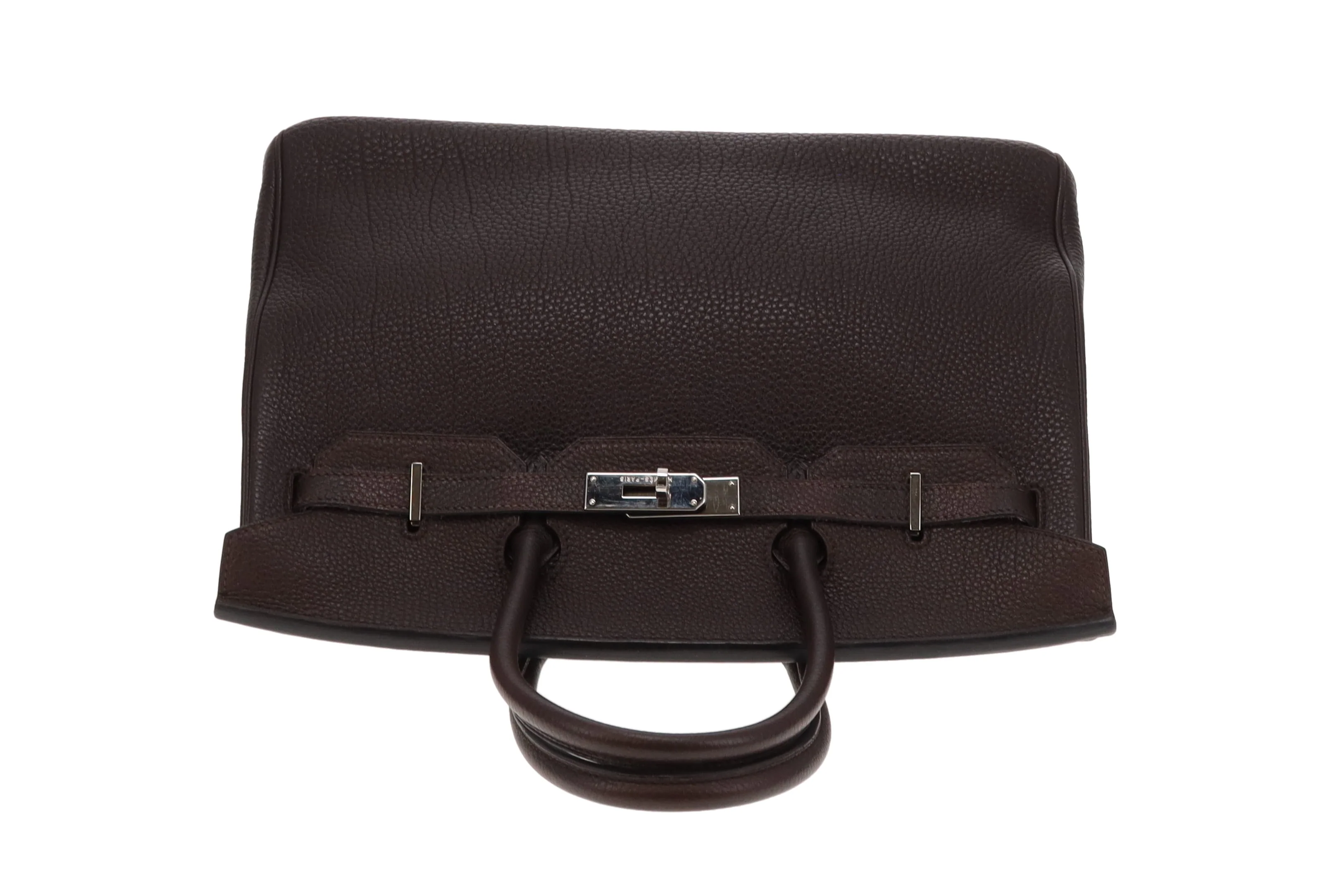 Hermes Birkin 35 Ebene Togo Leather and Palladium HW 2008 - Image 8