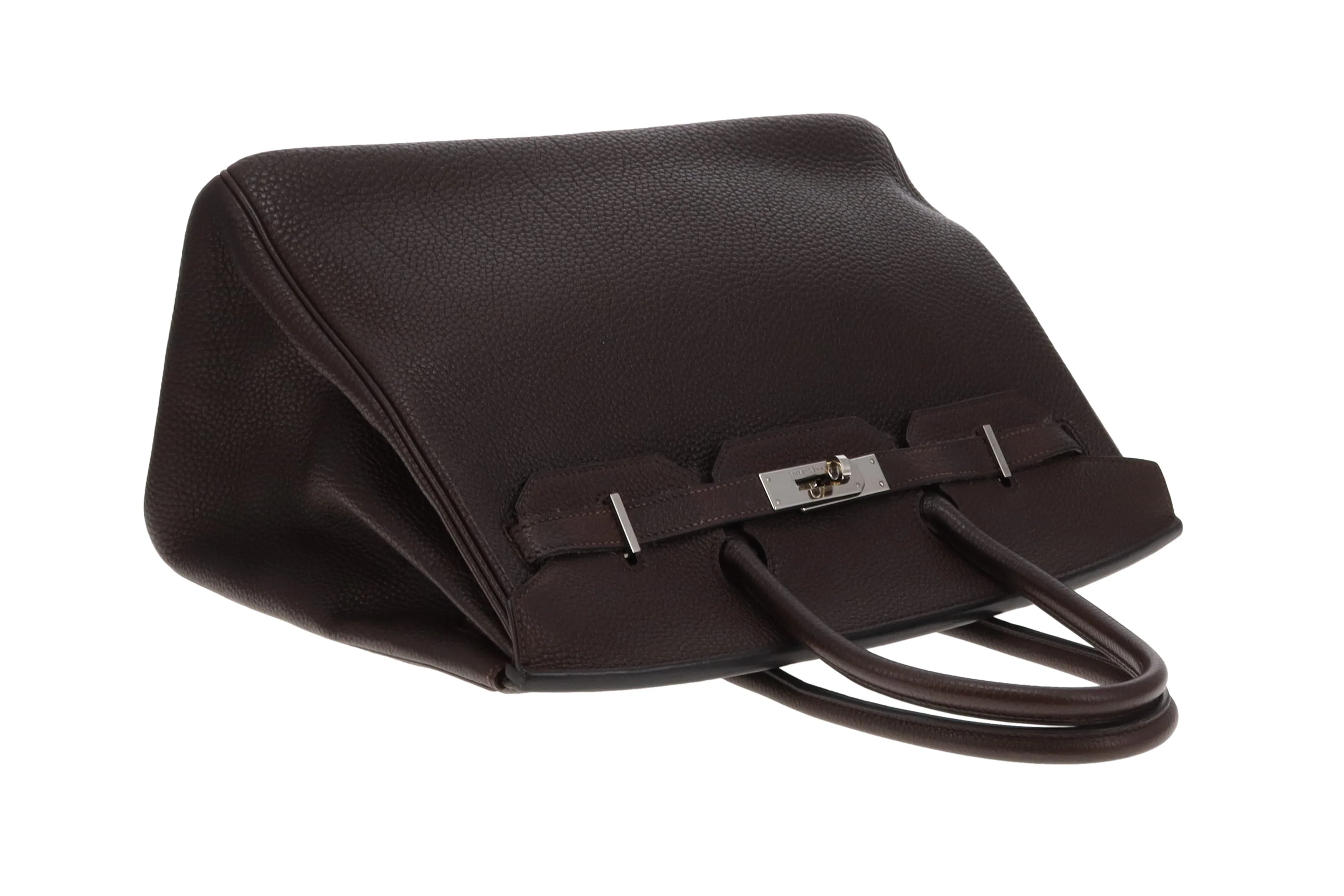 Hermes Birkin 35 Ebene Togo Leather and Palladium HW 2008 - Image 9