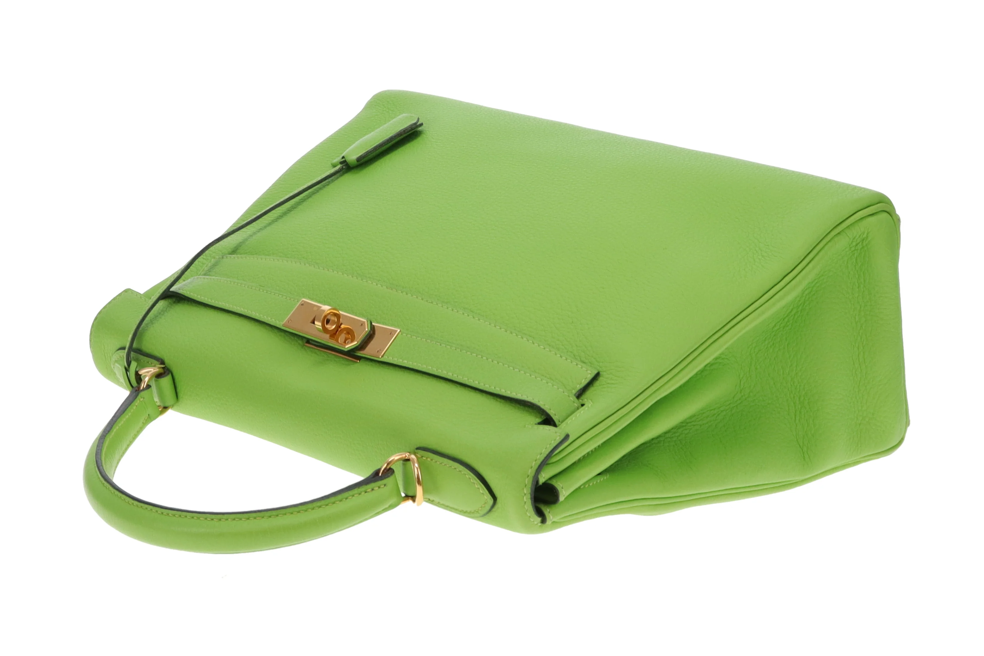 Hermes Kelly 32 Apple Green Togo 2002 Gold Hardware - Image 14
