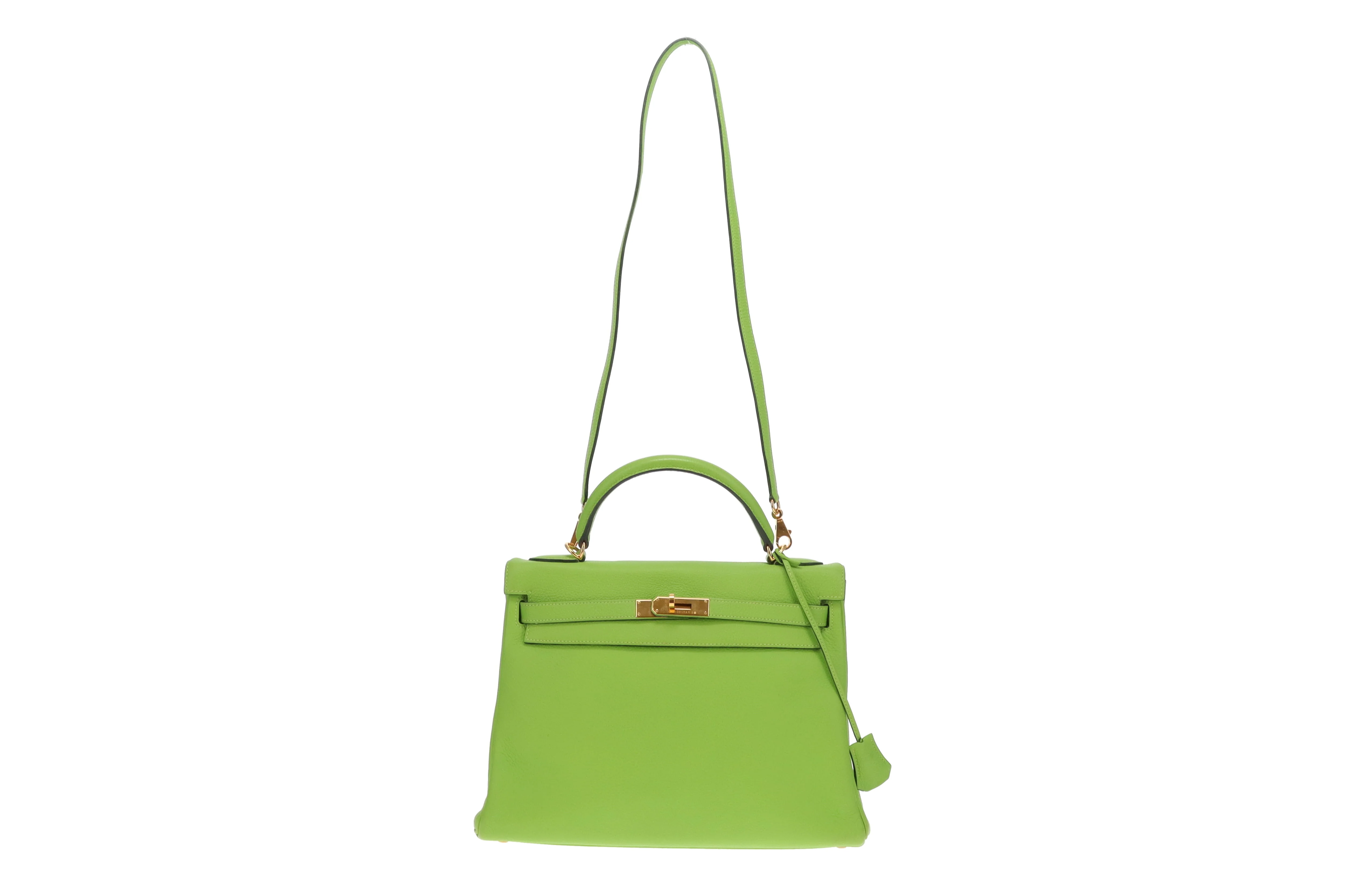 Hermes Kelly 32 Apple Green Togo 2002 Gold Hardware - Image 4