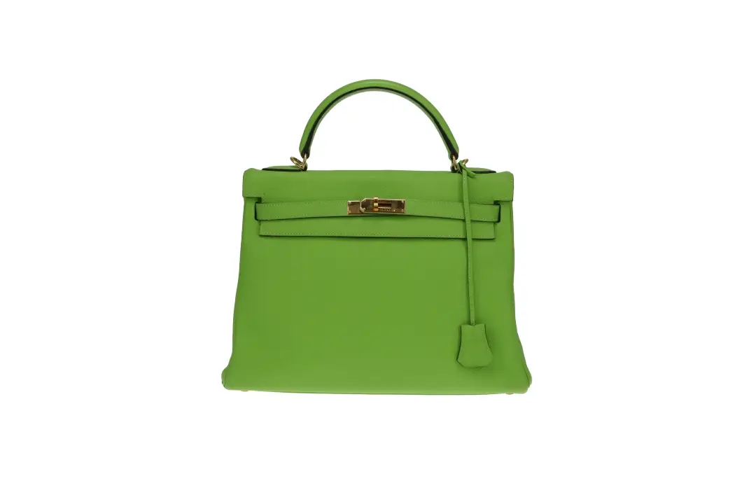 Hermes Kelly 32 Apple Green Togo 2002 Gold Hardware - Image 5