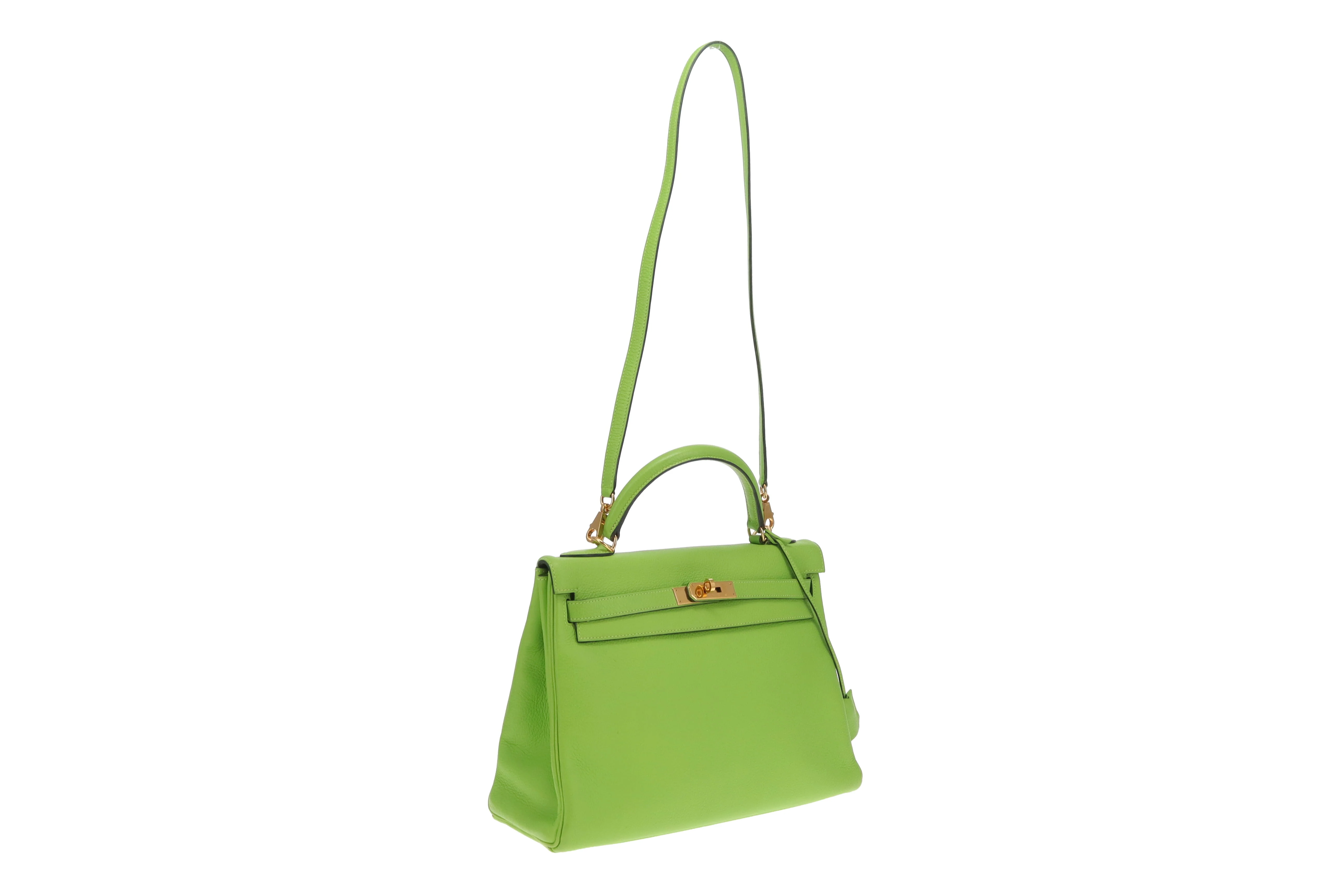 Hermes Kelly 32 Apple Green Togo 2002 Gold Hardware - Image 7
