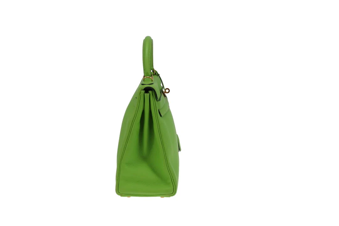 Hermes Kelly 32 Apple Green Togo 2002 Gold Hardware - Image 8